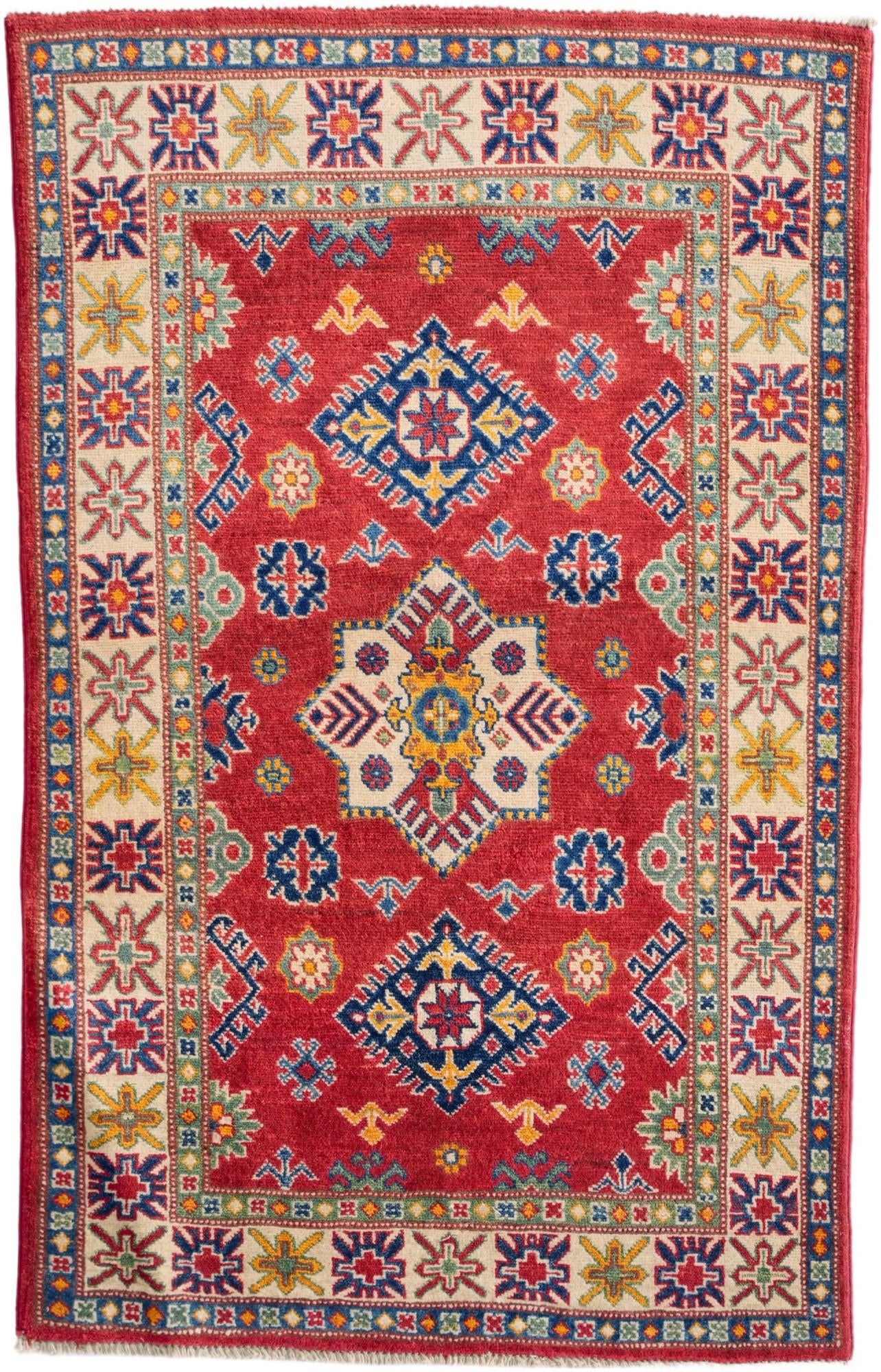 3' 3 x 5' Hand Knotted Kazak Rug