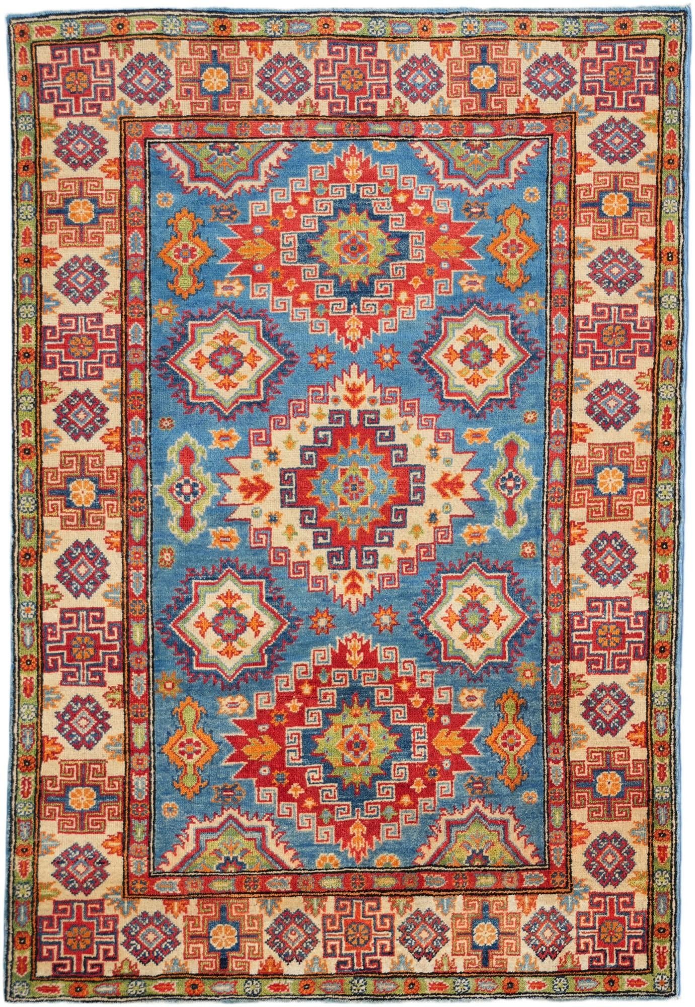 4' 1 x 5' 11 Hand Knotted Kazak Rug