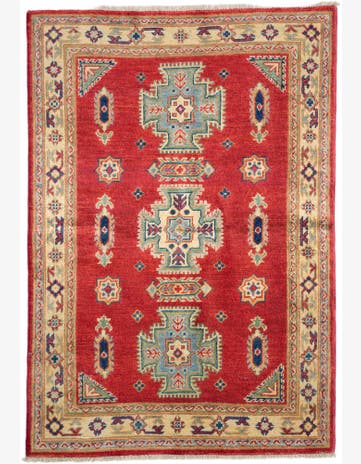 3' 5 x 4' 11 Hand Knotted Kazak Rug