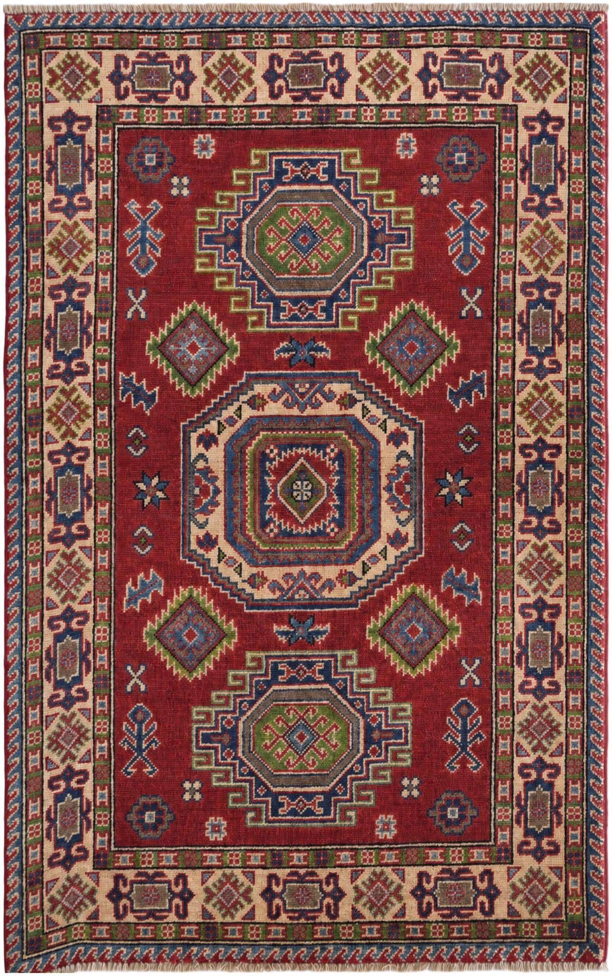 3' 1 x 4' 11 Hand Knotted Kazak Rug