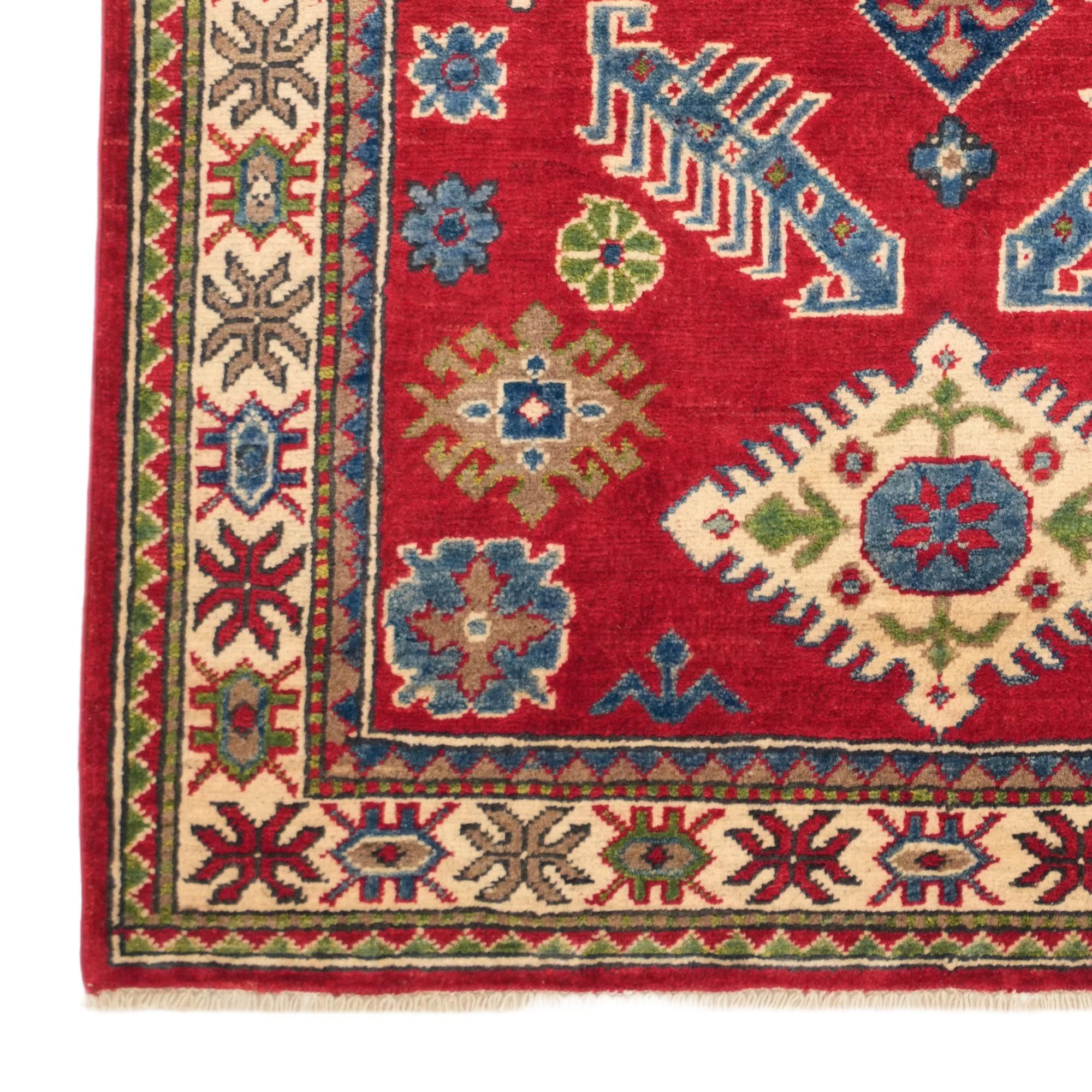 3' 4 x 5' 2 Hand Knotted Kazak Rug