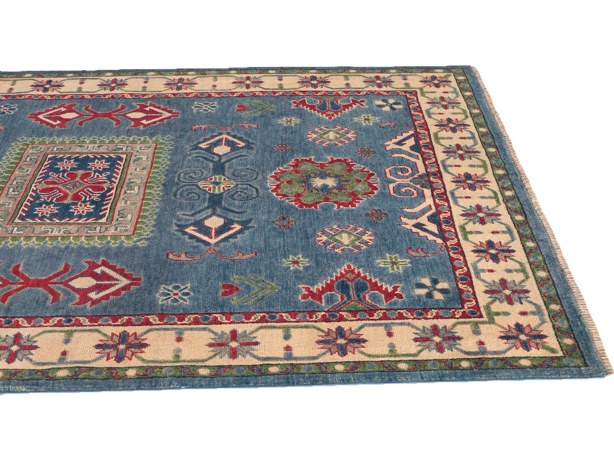 160cm x 215cm Hand Knotted Kazak Rug