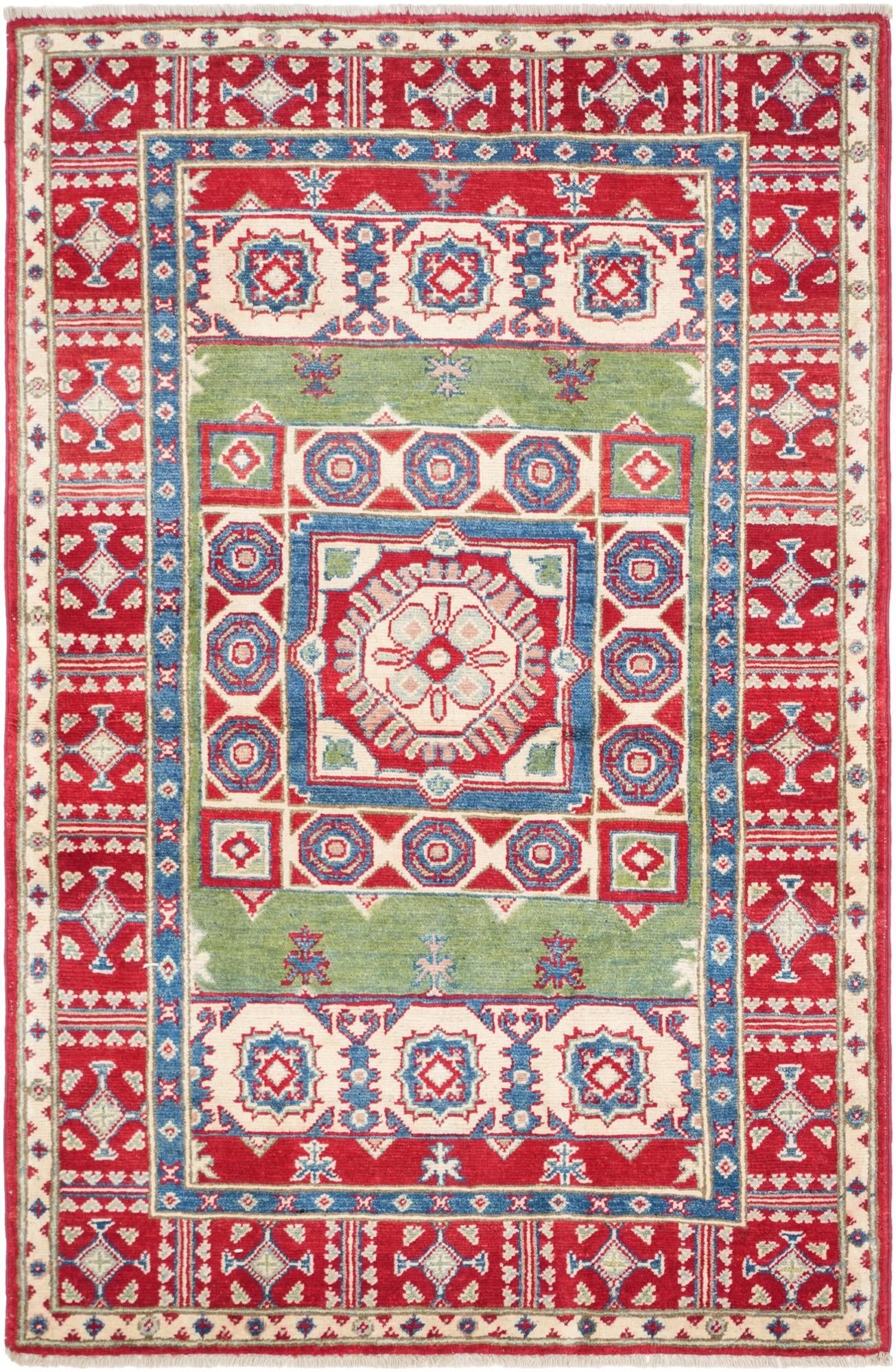 3' 3 x 5' Hand Knotted Kazak Rug