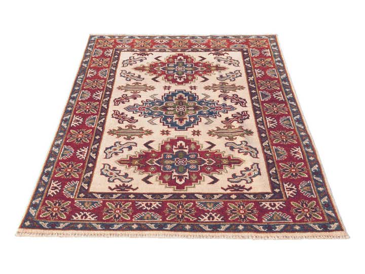 3' 4 x 4' 10 Hand Knotted Kazak Rug