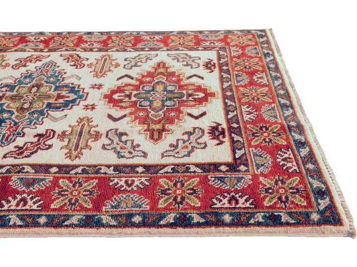 3' 4 x 4' 10 Hand Knotted Kazak Rug