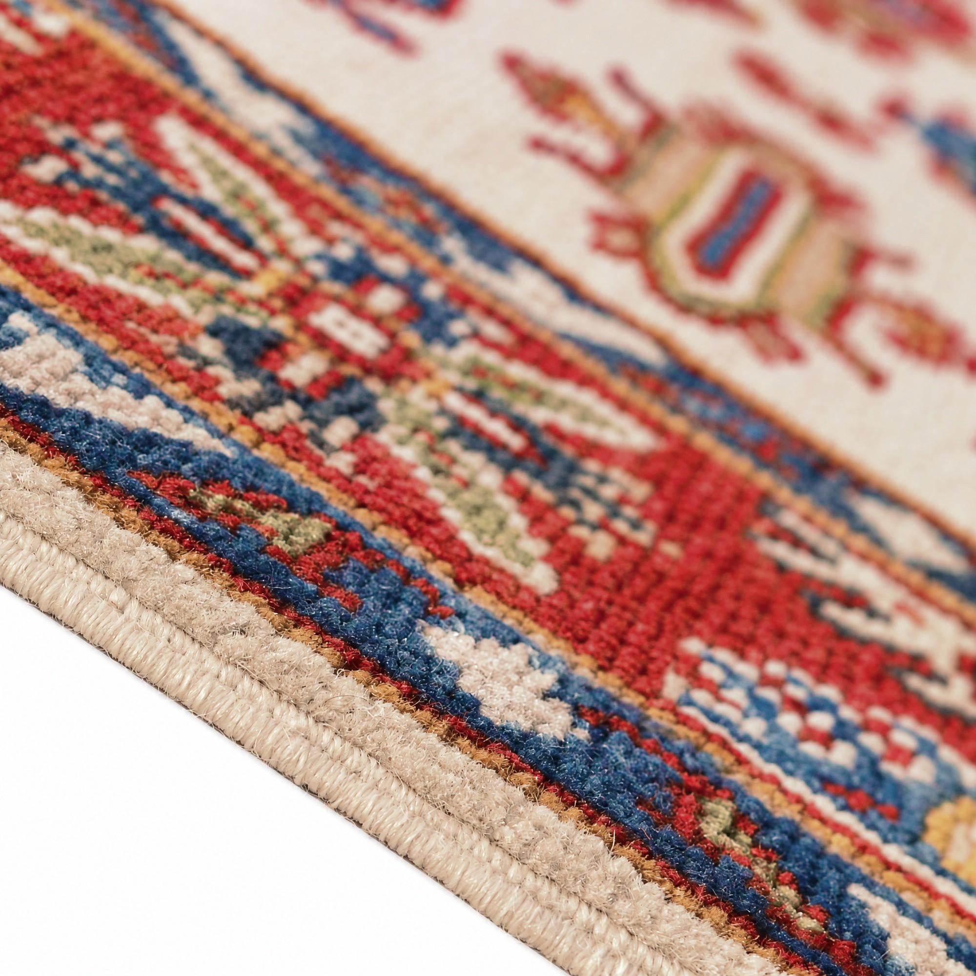 Detail image 8 of 12: 3' 4 x 4' 10 Hand Knotted Kazak Rug