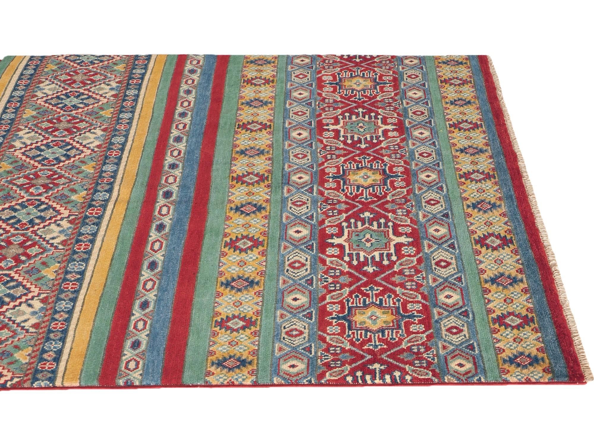 4' 10 x 6' 11 Hand Knotted Kazak Rug