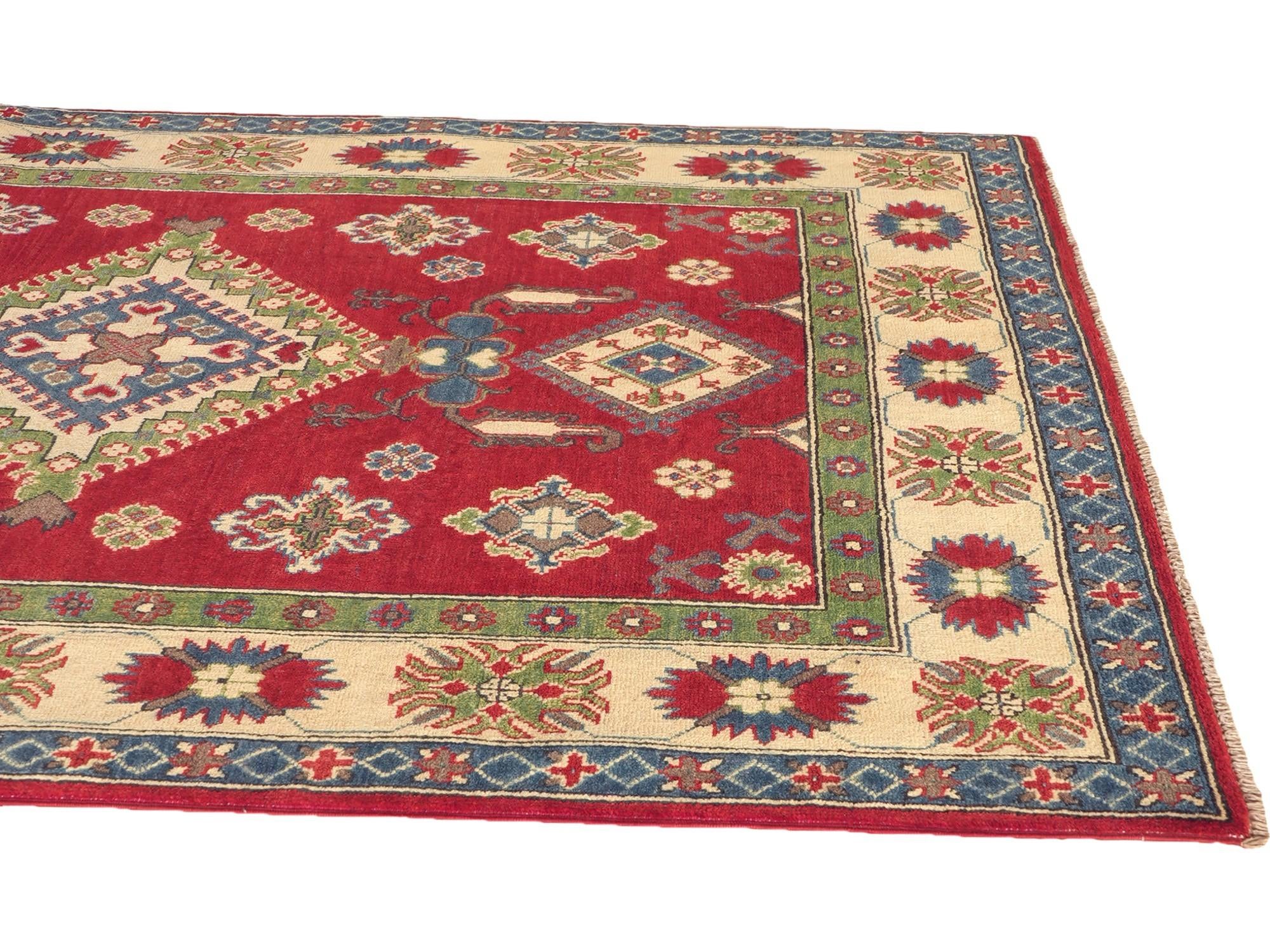 5' x 6' 6 Hand Knotted Kazak Rug