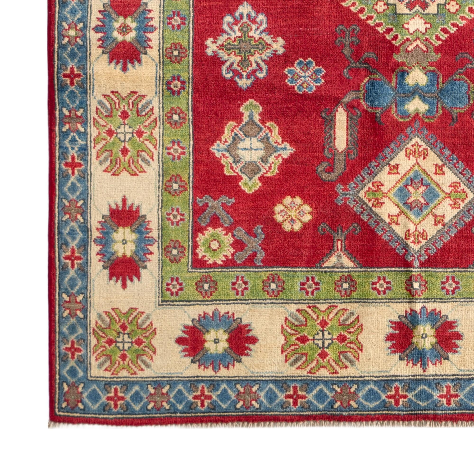 5' x 6' 6 Hand Knotted Kazak Rug