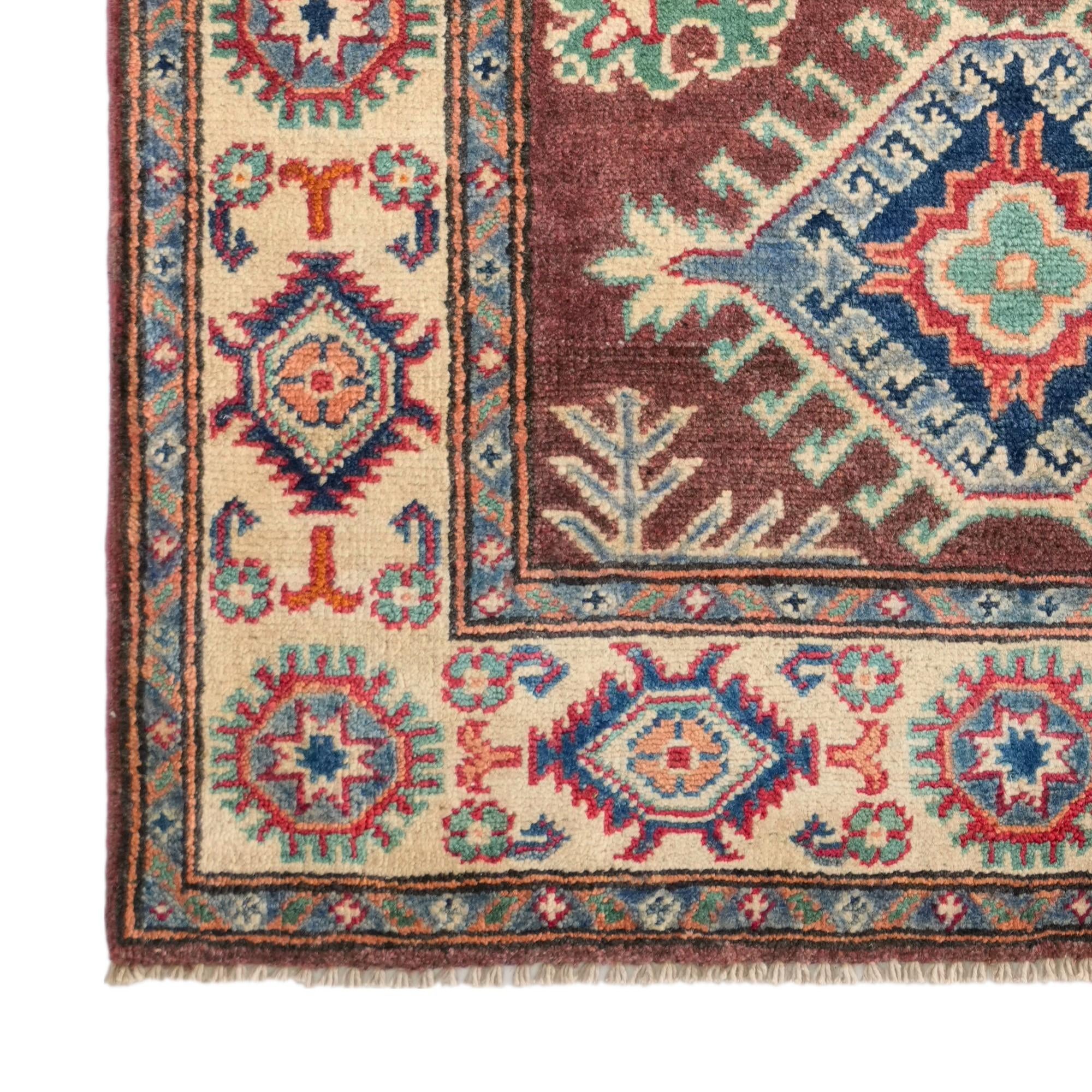 Detail image 7 of 12: 2' 8 x 4' Hand Knotted Kazak Rug