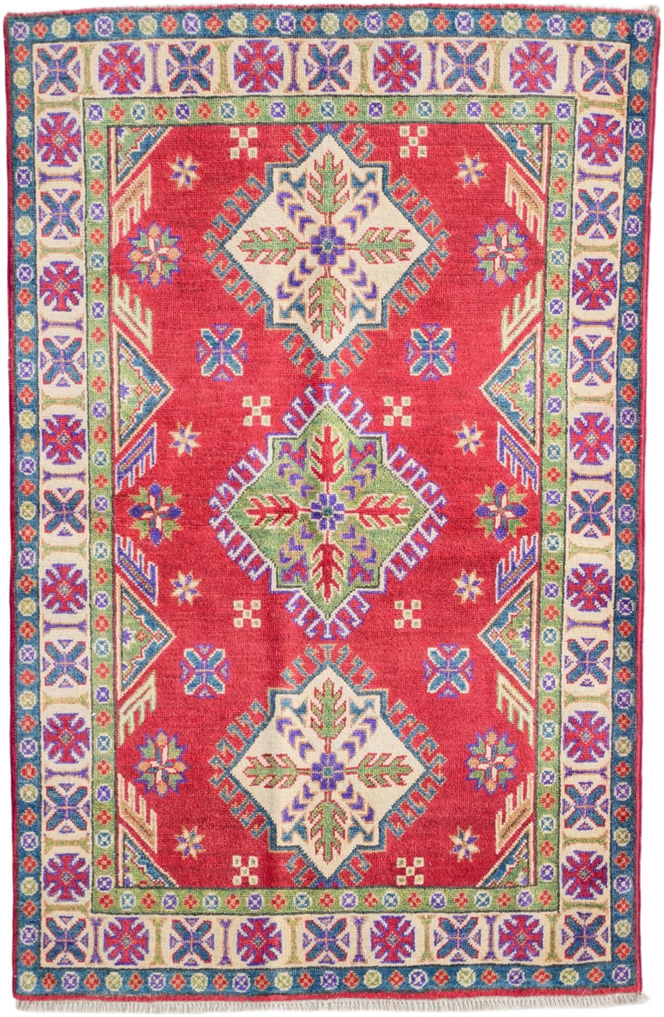 3' 4 x 5' 1 Hand Knotted Kazak Rug