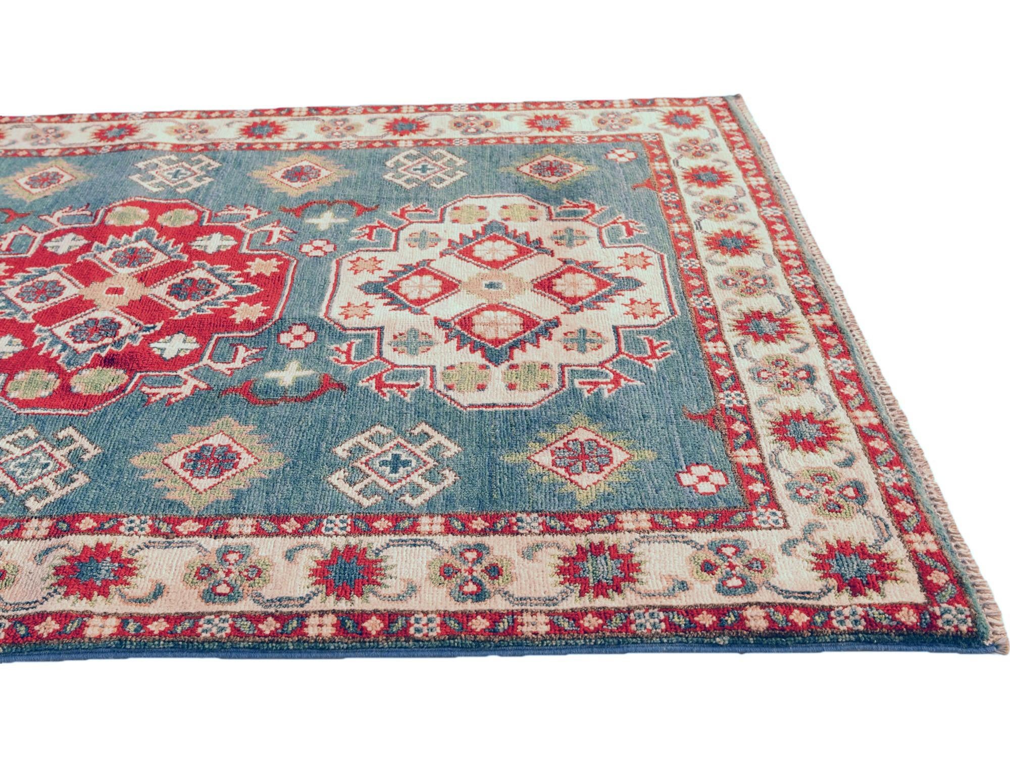 3' 8 x 5' Hand Knotted Kazak Rug