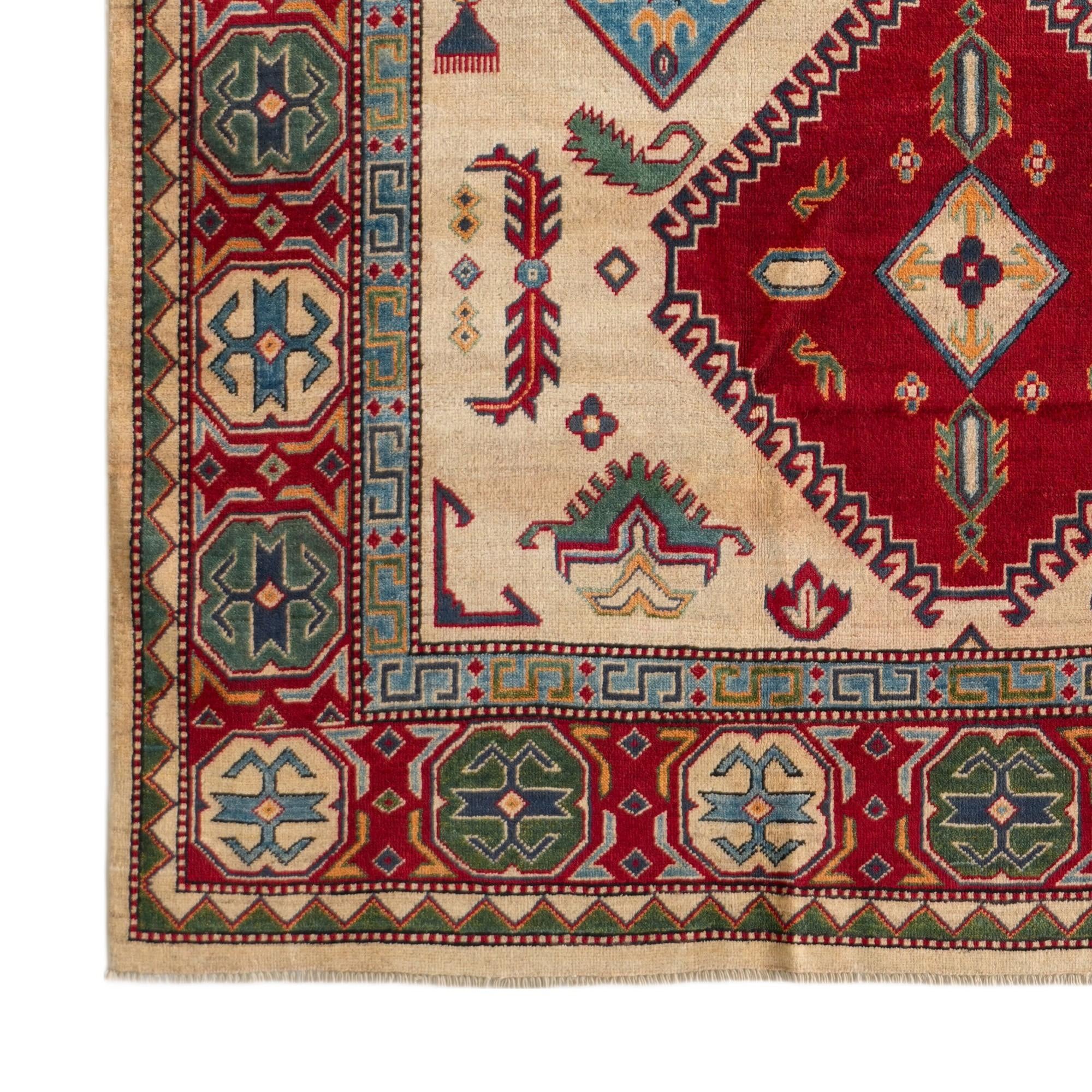 Detail image 7 of 10: 6' 7 x 9' 8 Hand Knotted Kazak Rug