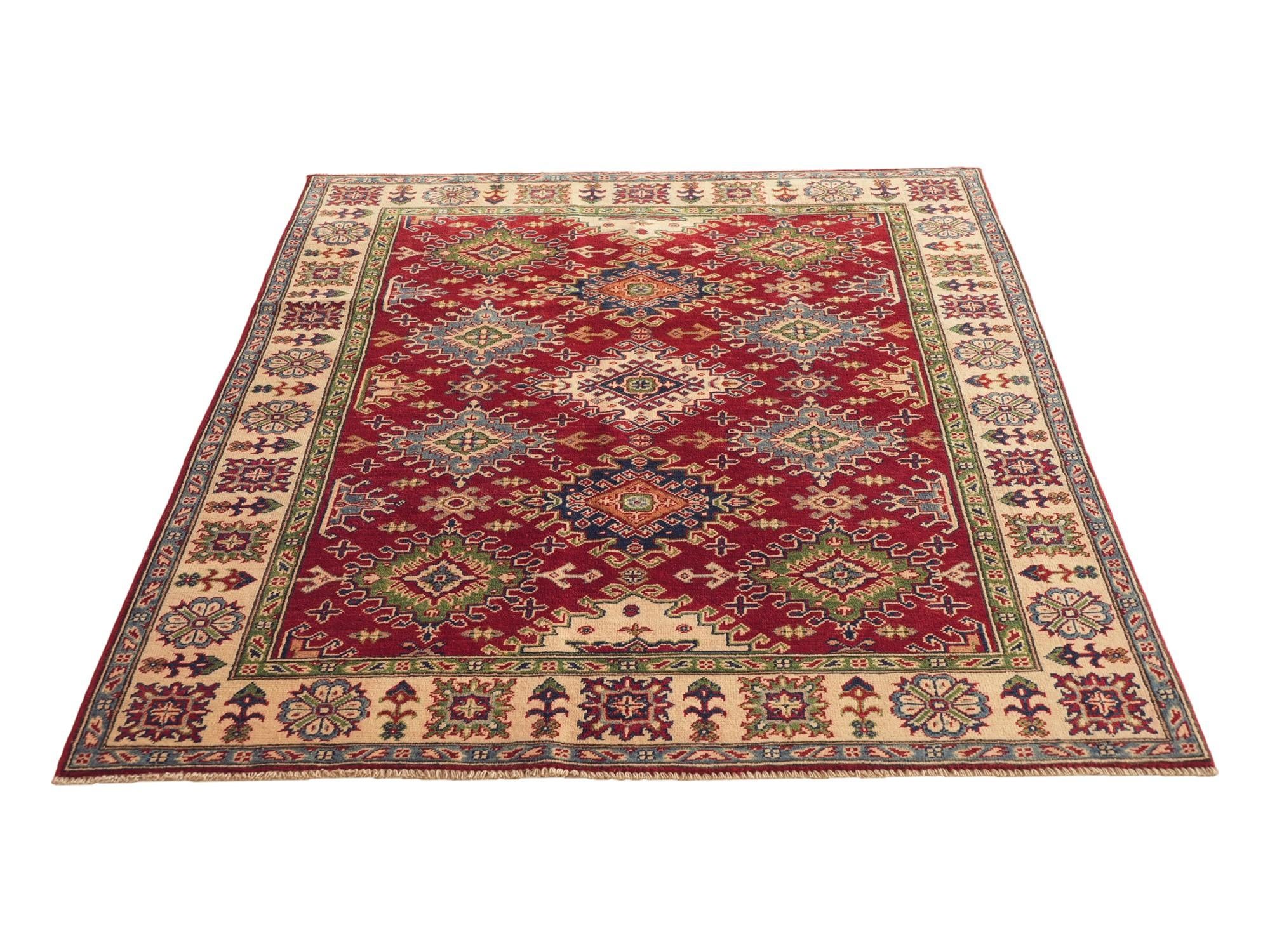 4' 10 x 6' 5 Hand Knotted Kazak Rug