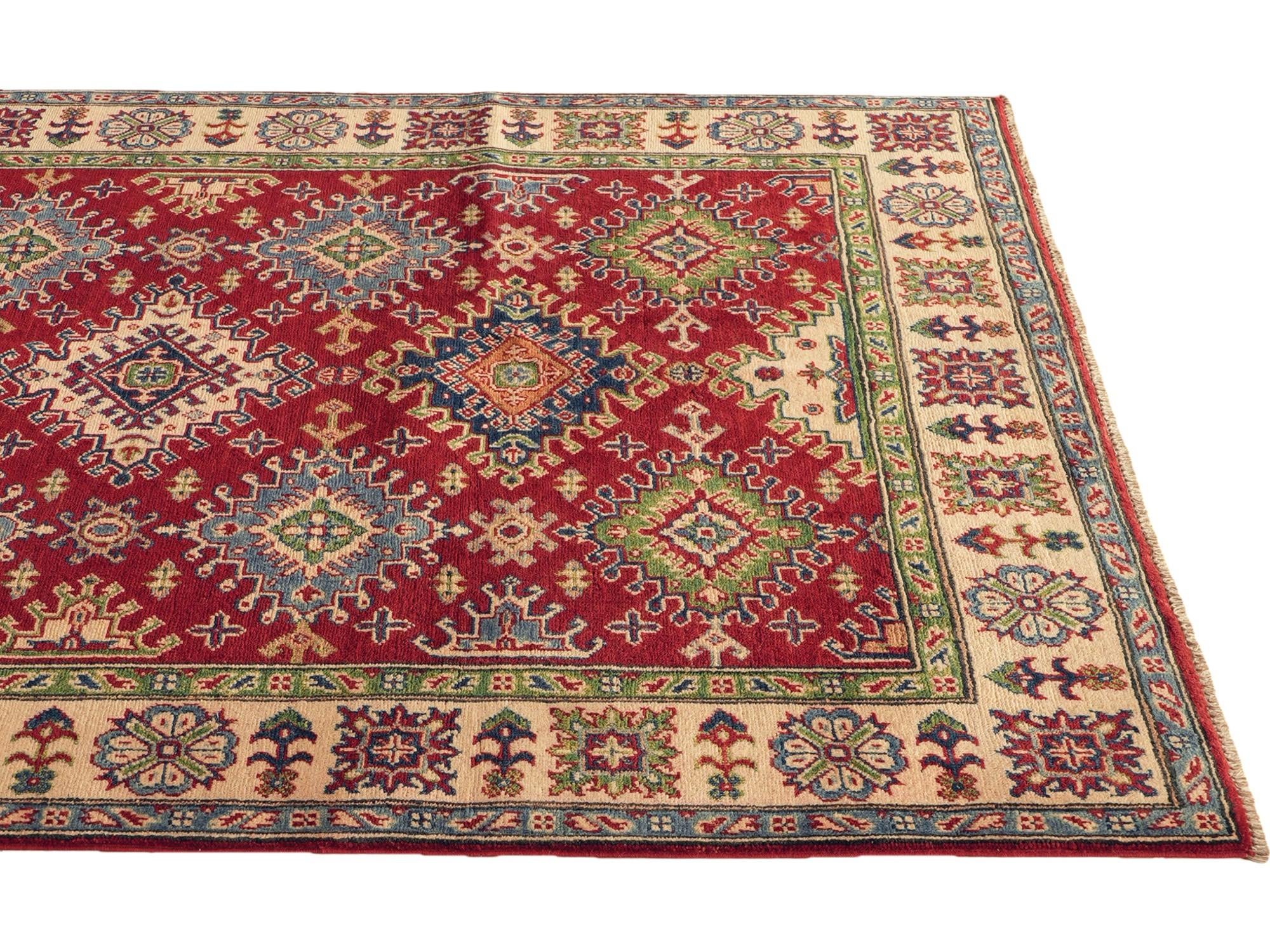 4' 10 x 6' 5 Hand Knotted Kazak Rug