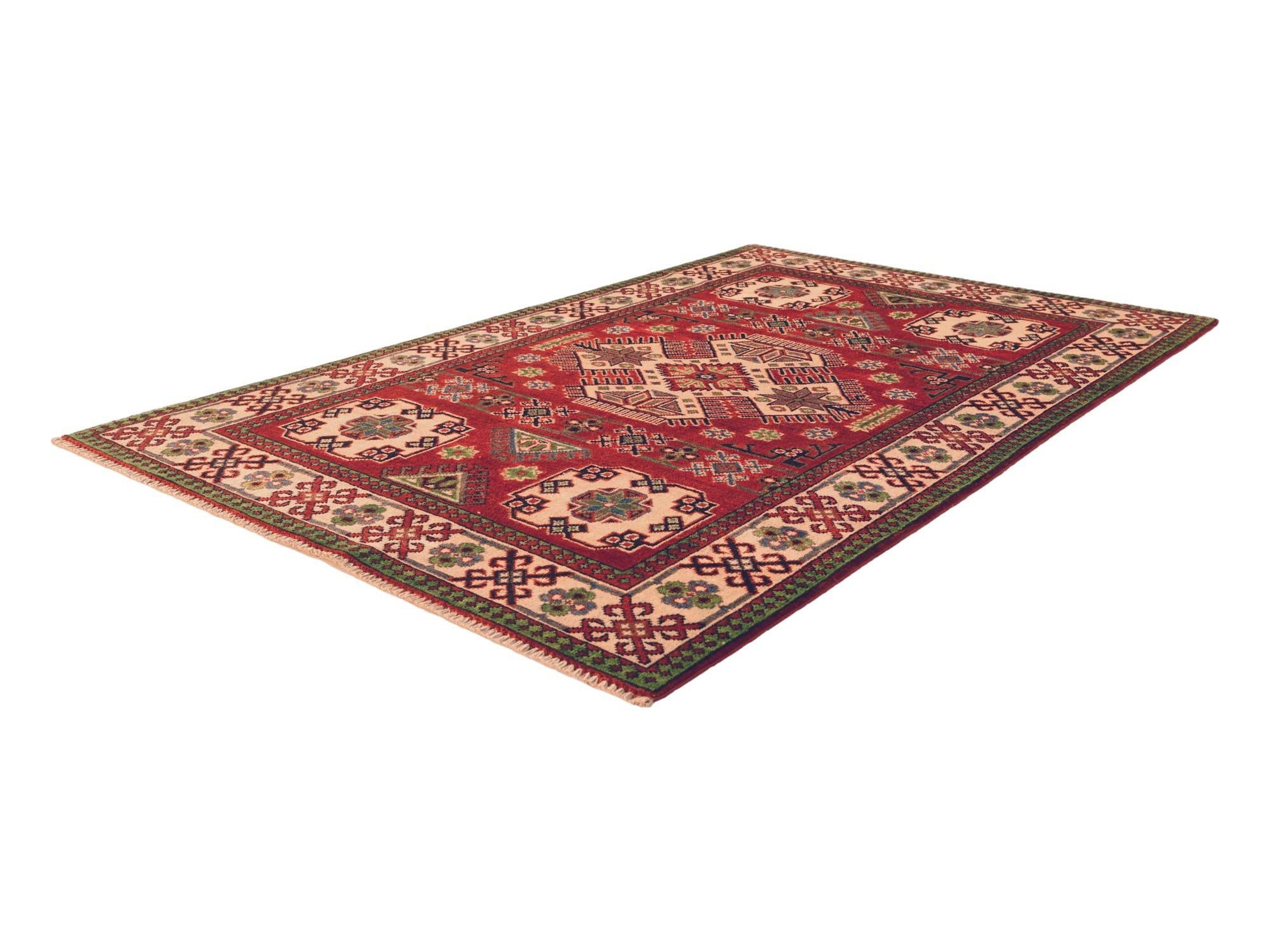 4' x 6' 4 Hand Knotted Kazak Rug