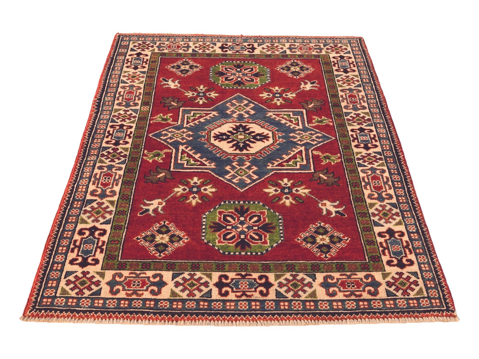 3' 3 x 4' 11 Hand Knotted Kazak Rug