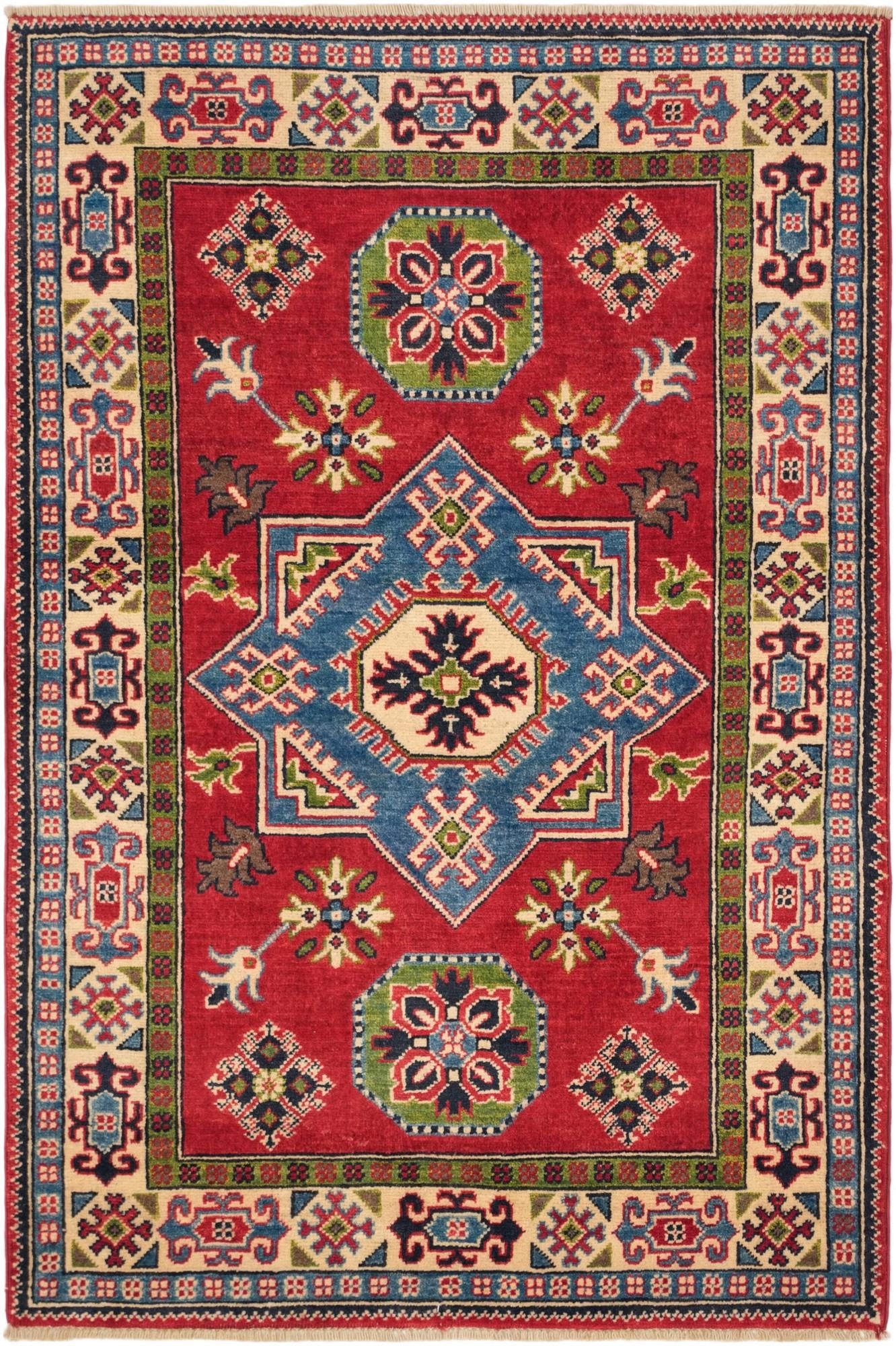 3' 3 x 4' 11 Hand Knotted Kazak Rug