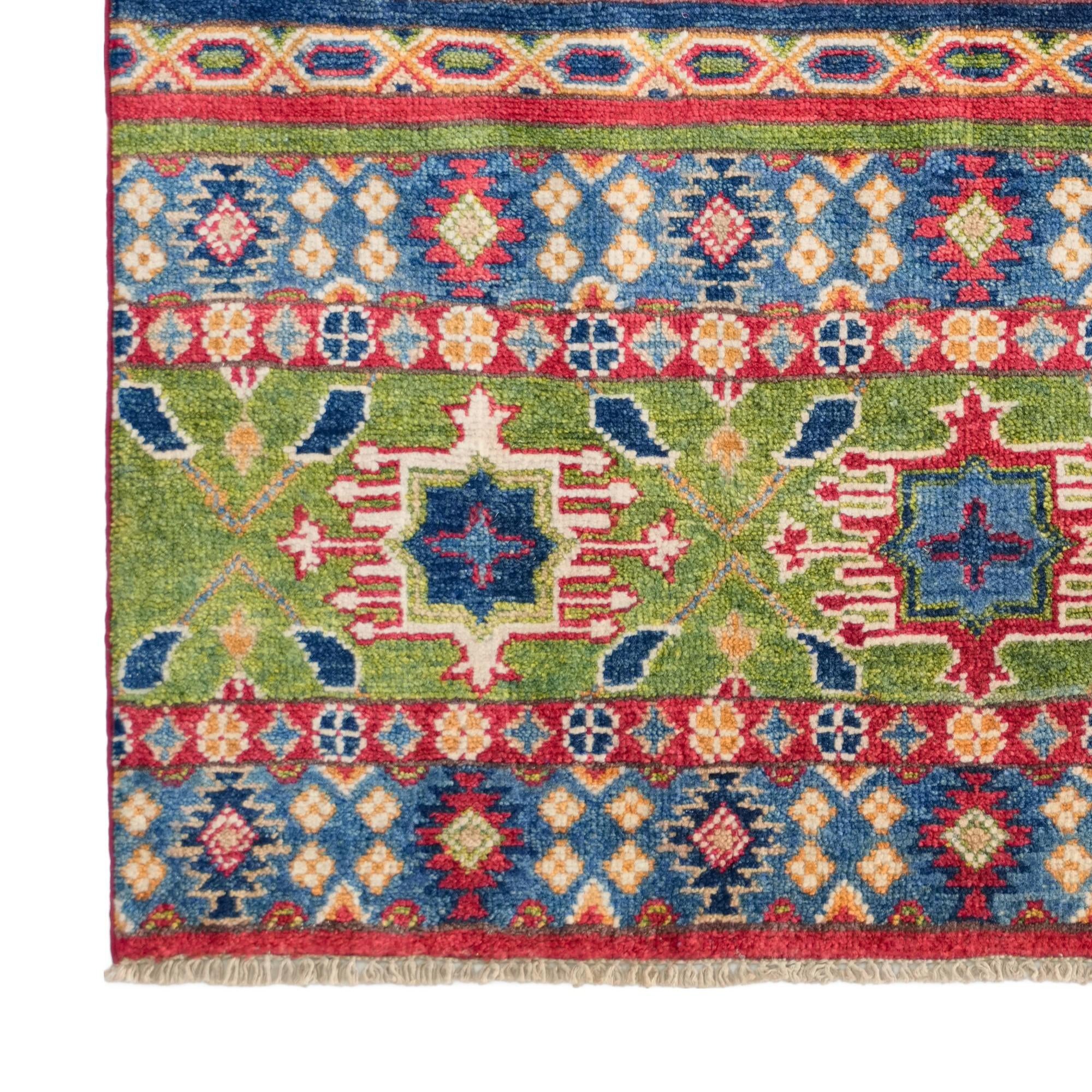 100cm x 145cm Handgeknüpft Kazak Teppich