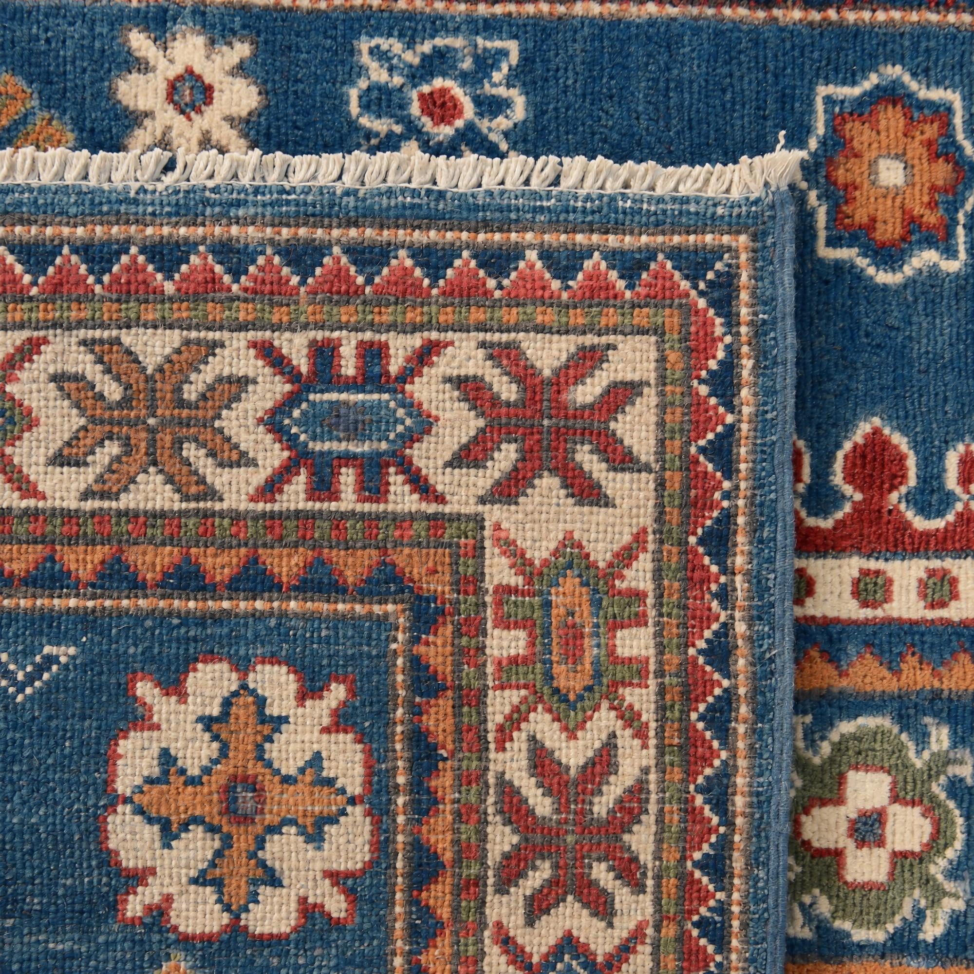 100cm x 155cm Handgeknüpft Kazak Teppich