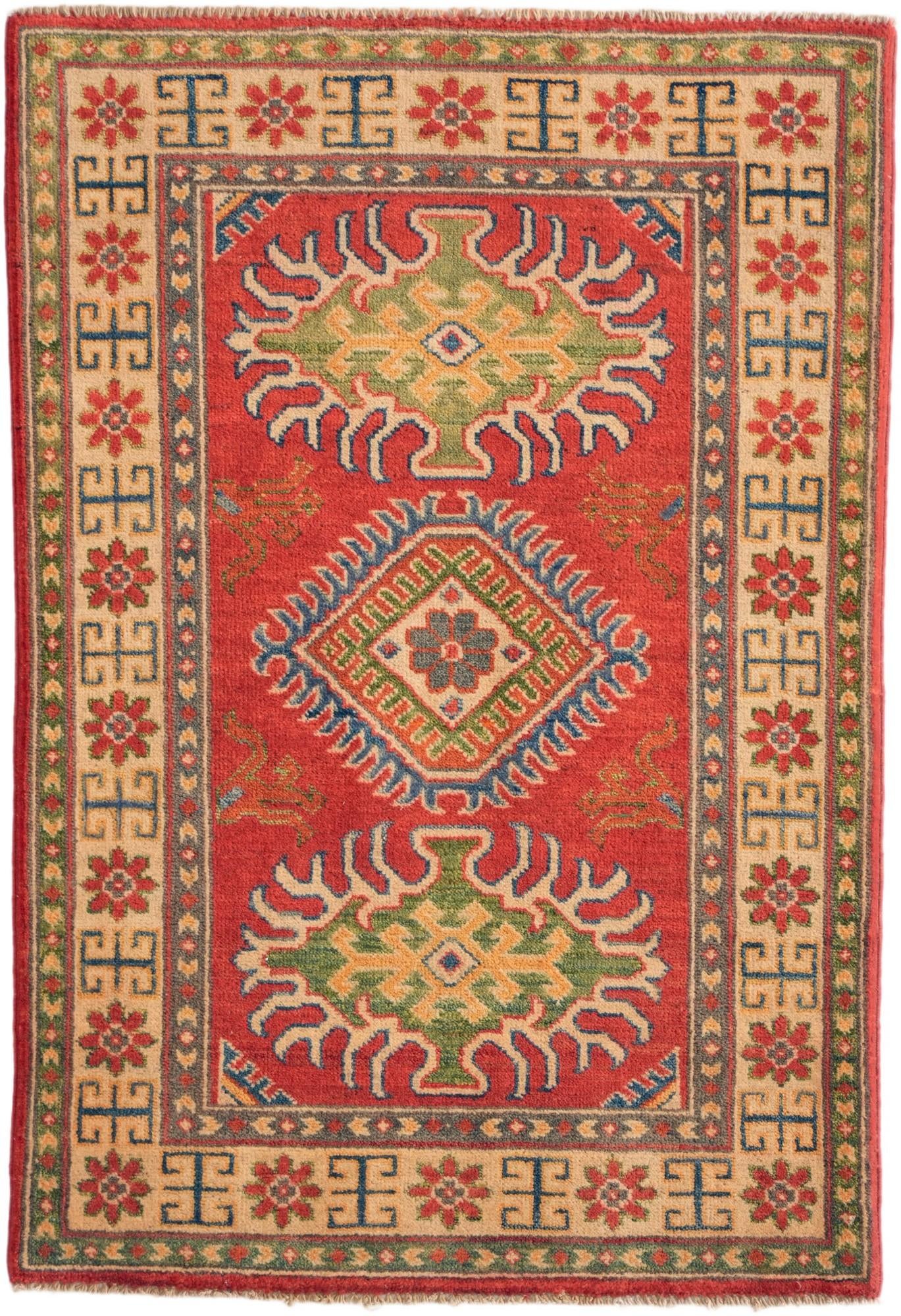 2' 9 x 4' Hand Knotted Kazak Rug