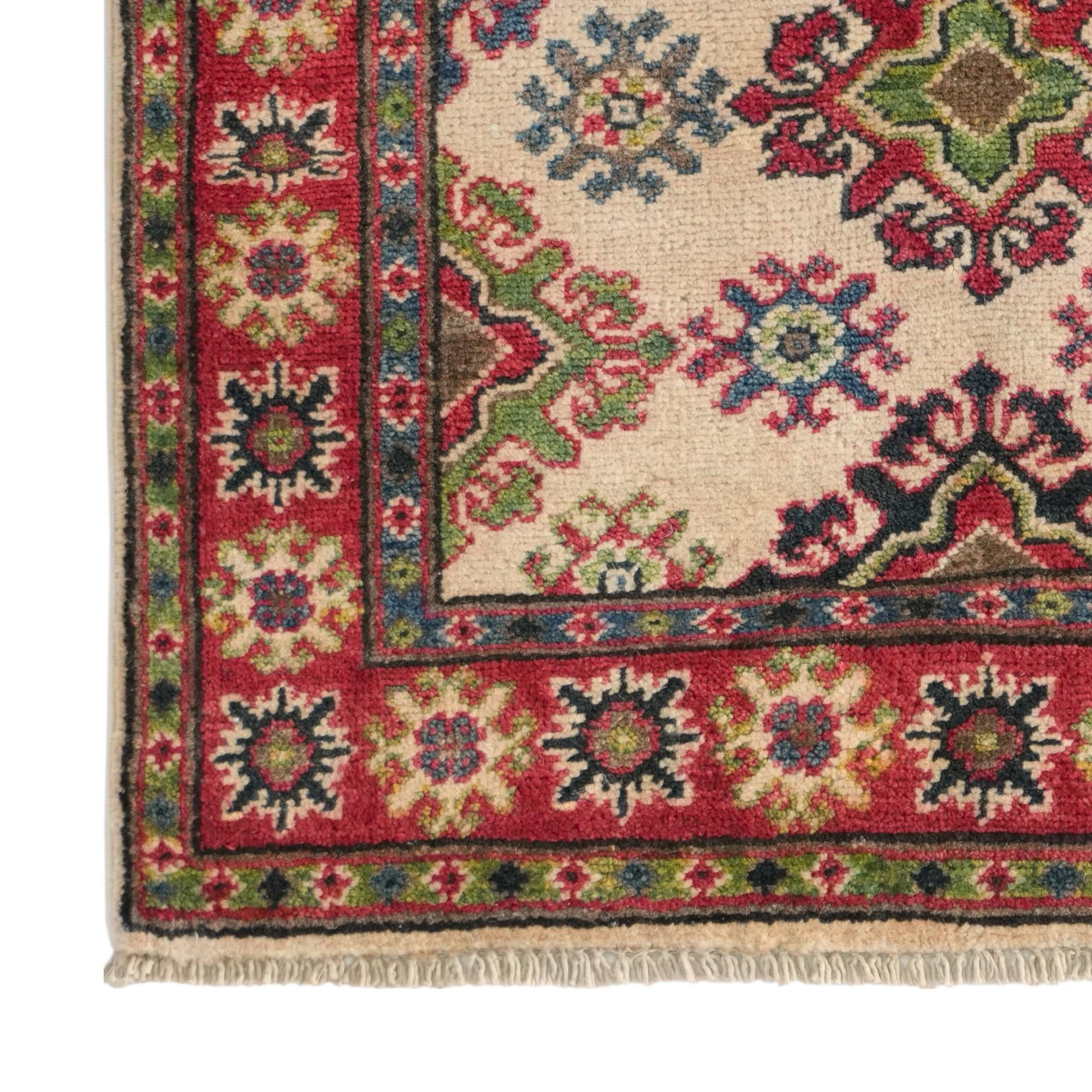 2' 6 x 4' Hand Knotted Kazak Rug