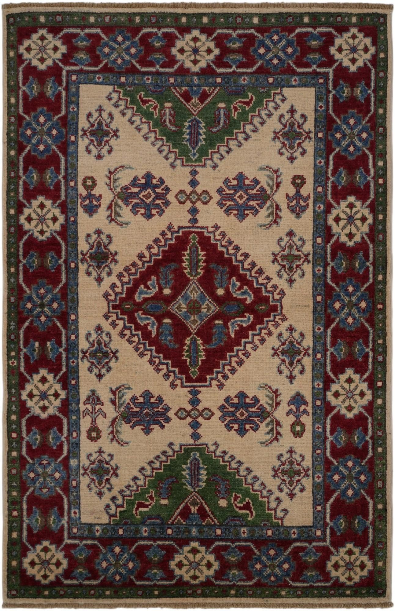 3' 3 x 5' Hand Knotted Kazak Rug