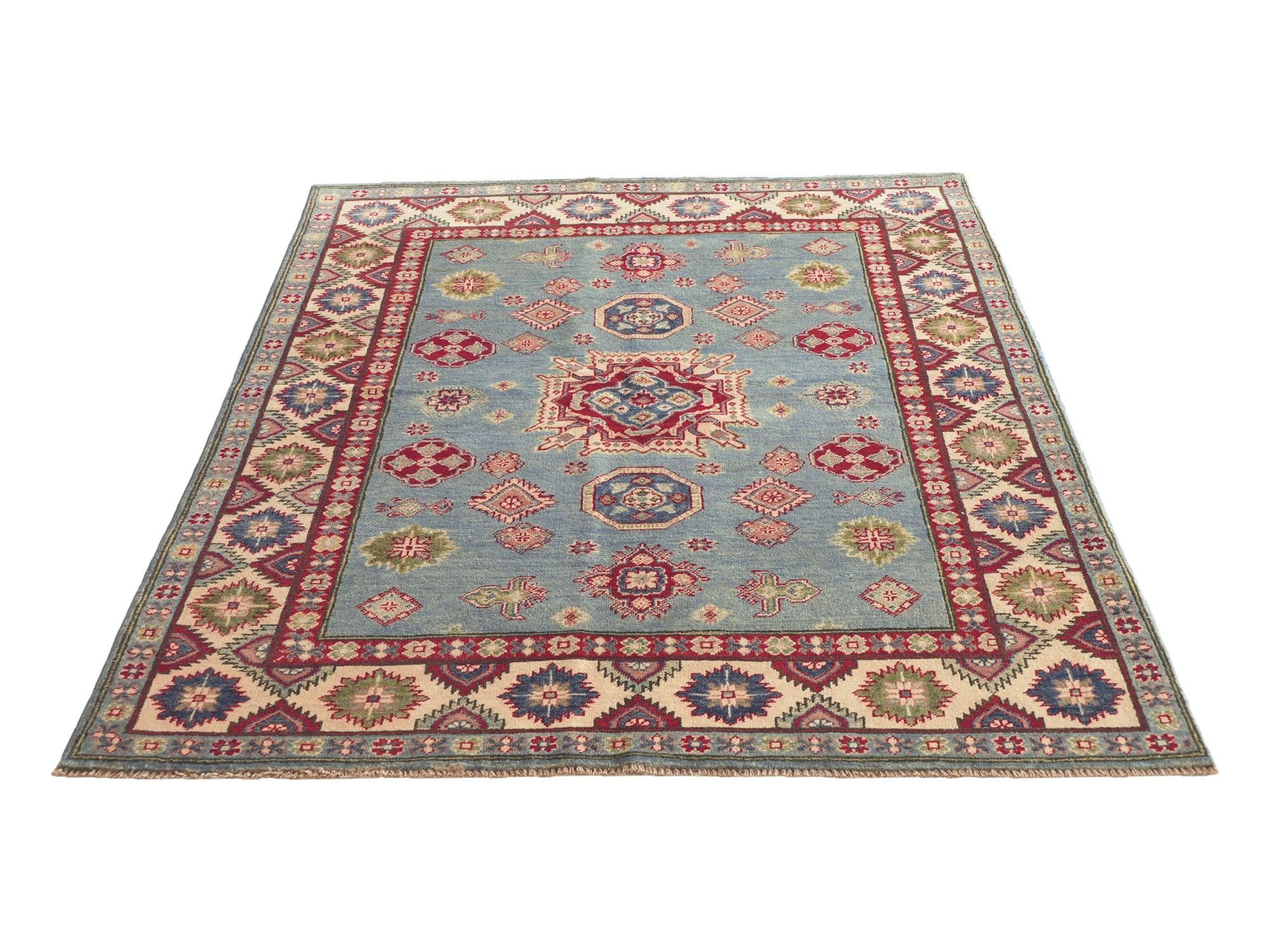 4' 11 x 6' 7 Hand Knotted Kazak Rug