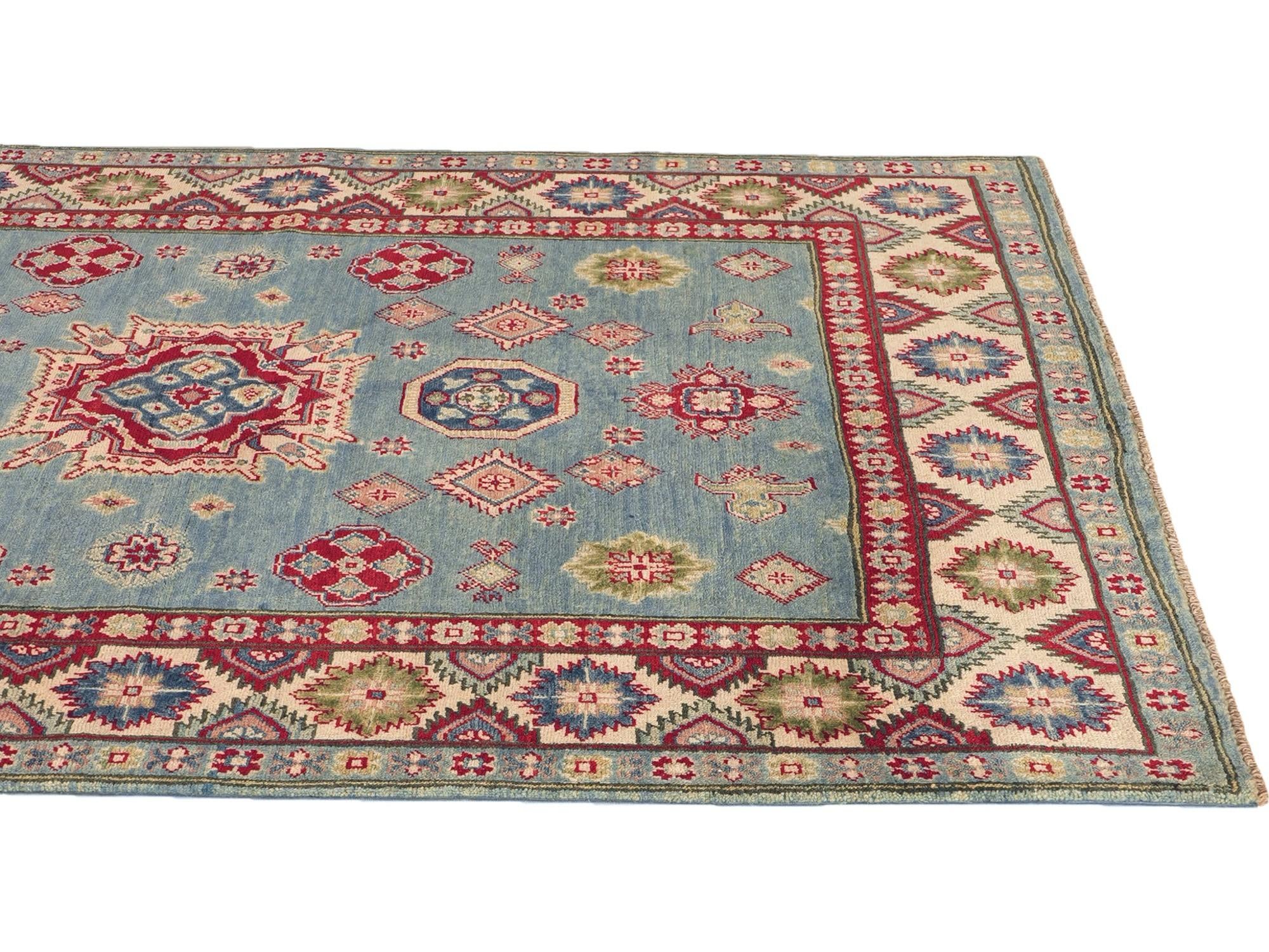 4' 11 x 6' 7 Hand Knotted Kazak Rug