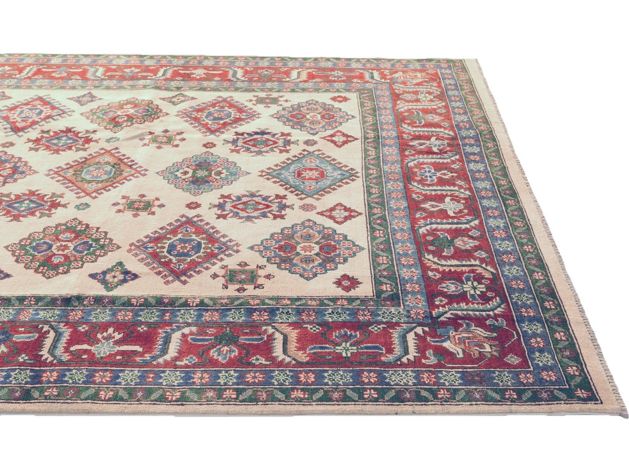 6' 7 x 9' 9 Hand Knotted Kazak Rug
