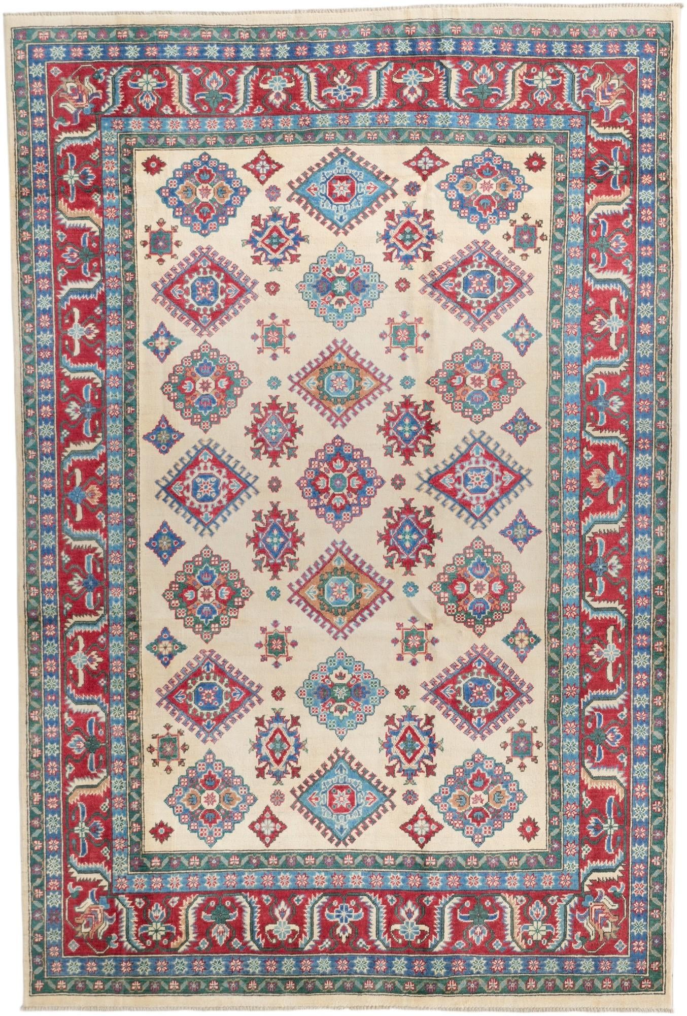 6' 7 x 9' 9 Hand Knotted Kazak Rug