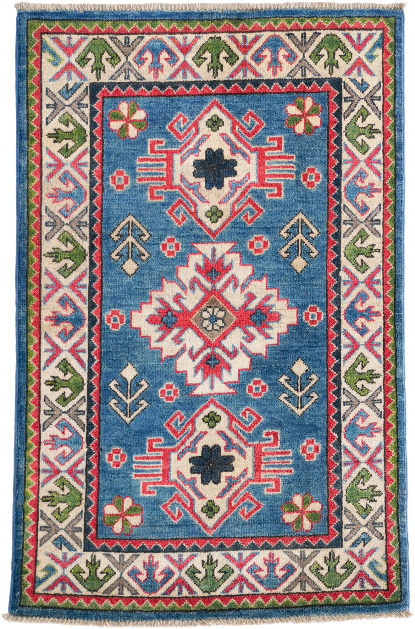2' 8 x 4' Hand Knotted Kazak Rug