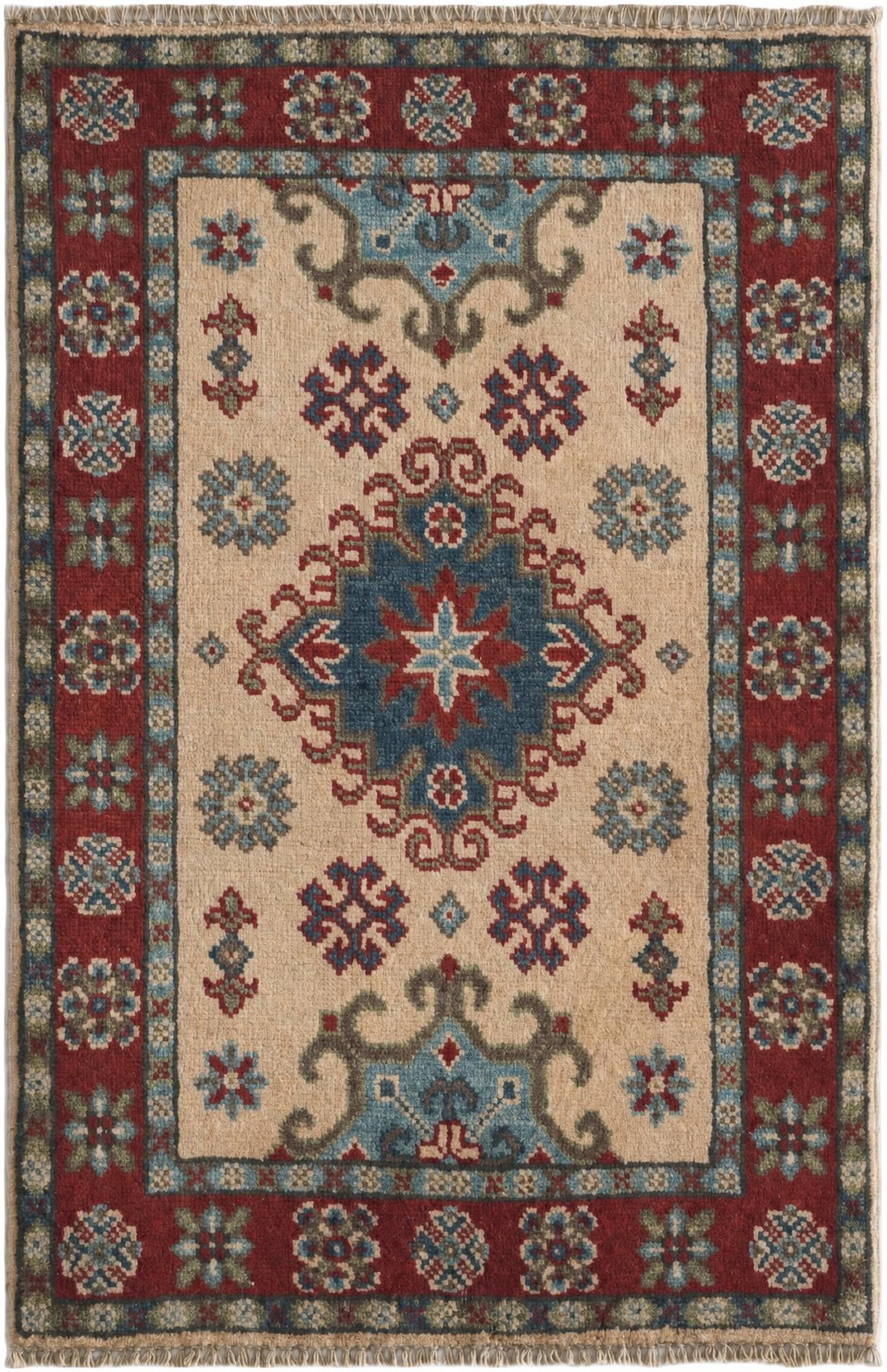 2' x 3' 1 Hand Knotted Kazak Rug