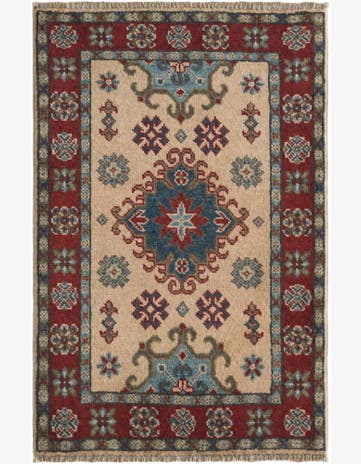 2' x 3' 1 Hand Knotted Kazak Rug