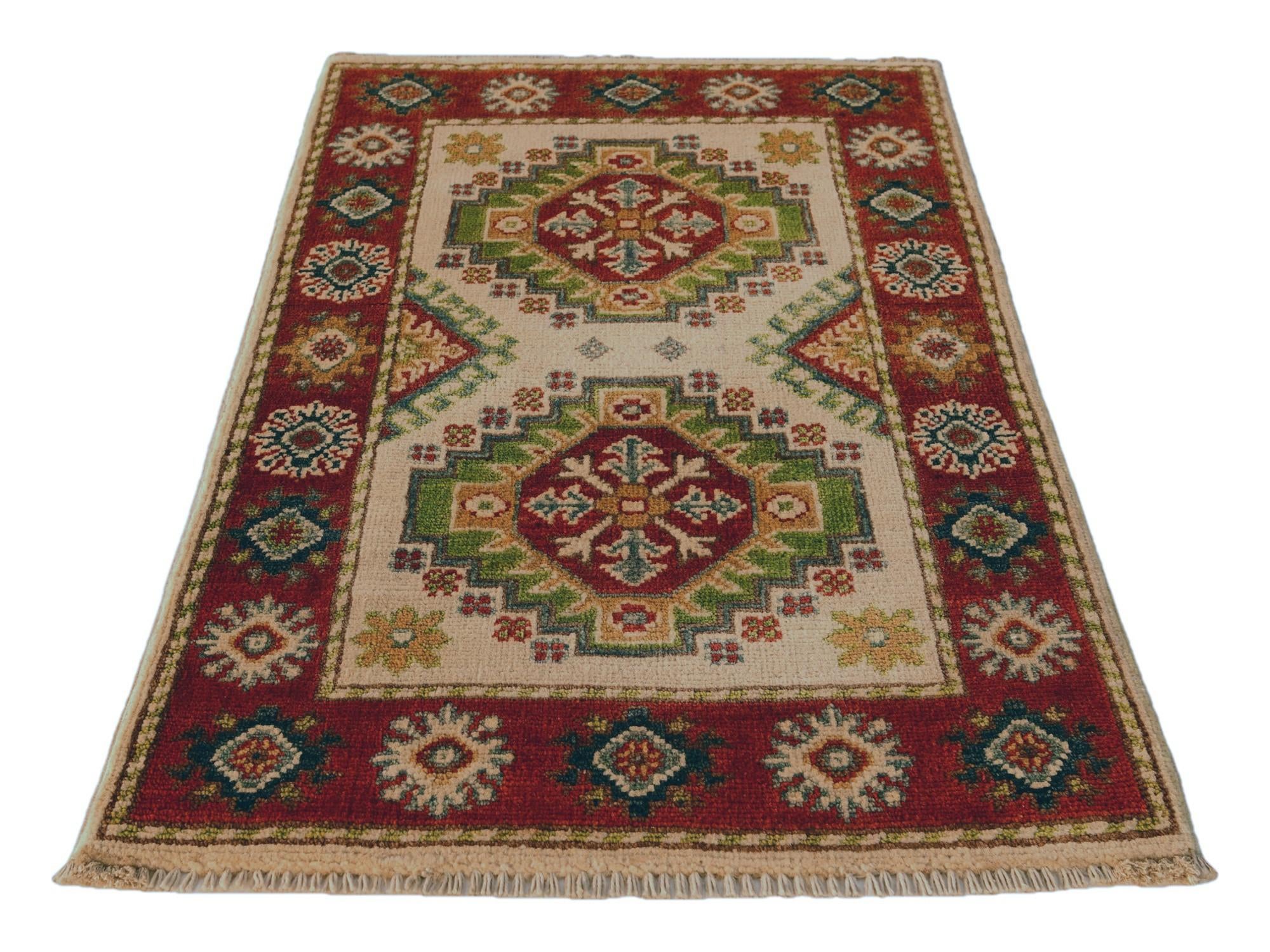 60cm x 90cm Hand Knotted Kazak Rug