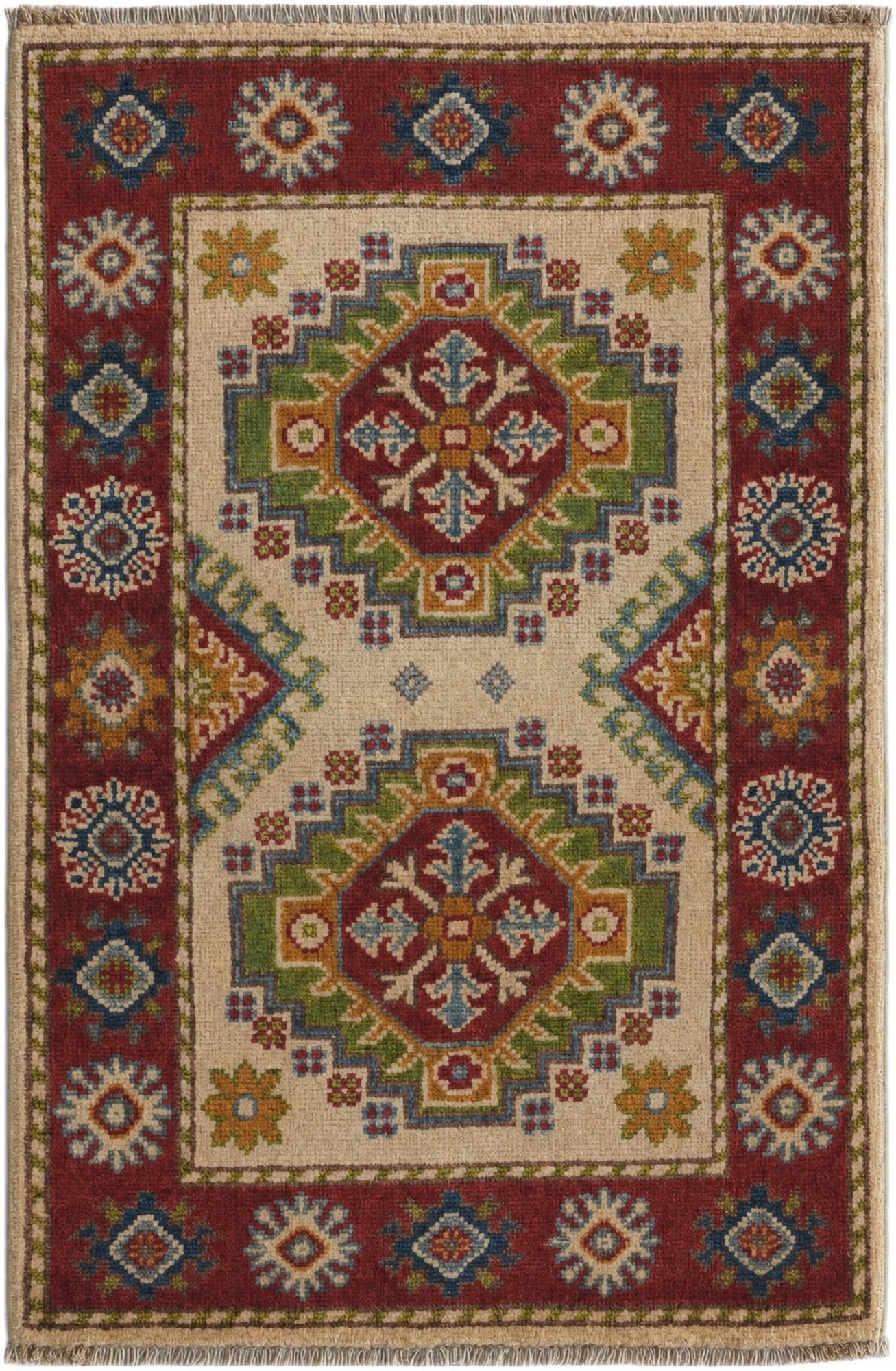 2' x 3' Hand Knotted Kazak Rug