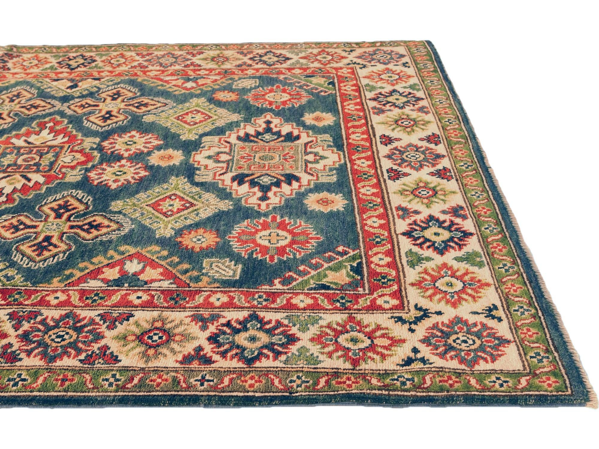 5' x 6' 8 Hand Knotted Kazak Rug