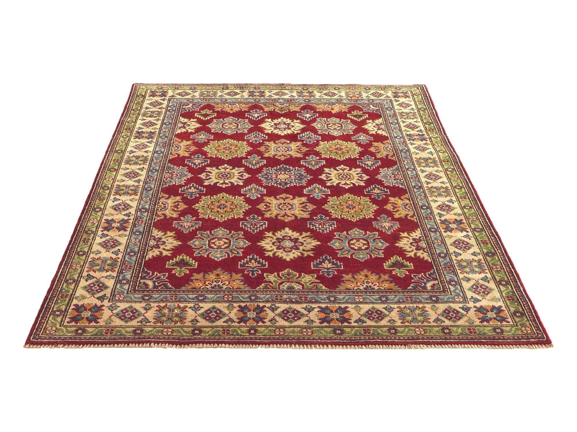 150cm x 205cm anudado a mano Kazak Alfombra