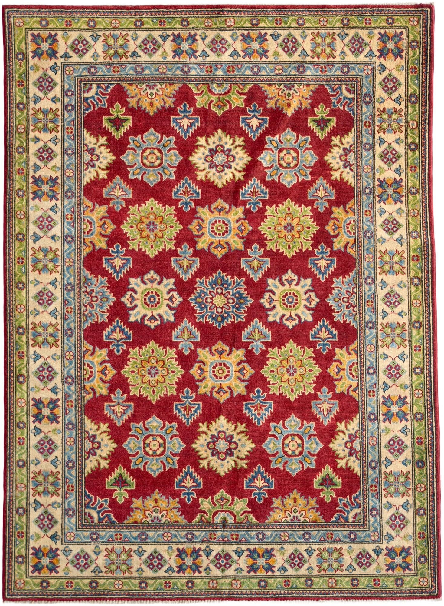 150cm x 205cm anudado a mano Kazak Alfombra