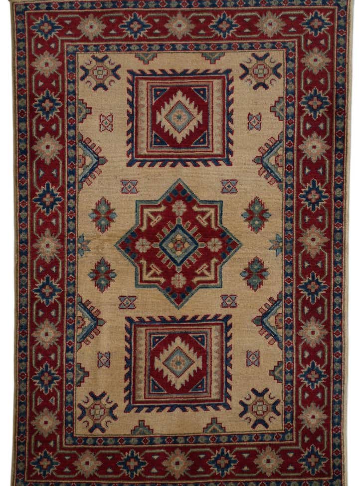 3' 3 x 4' 10 Hand Knotted Kazak Rug