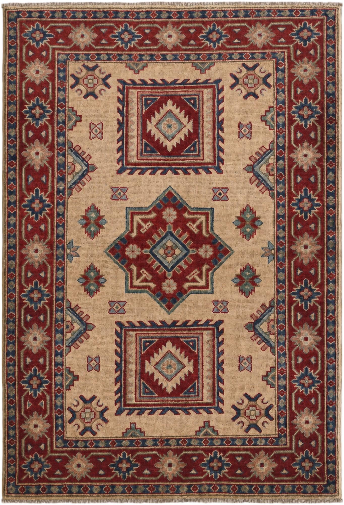 3' 3 x 4' 10 Hand Knotted Kazak Rug