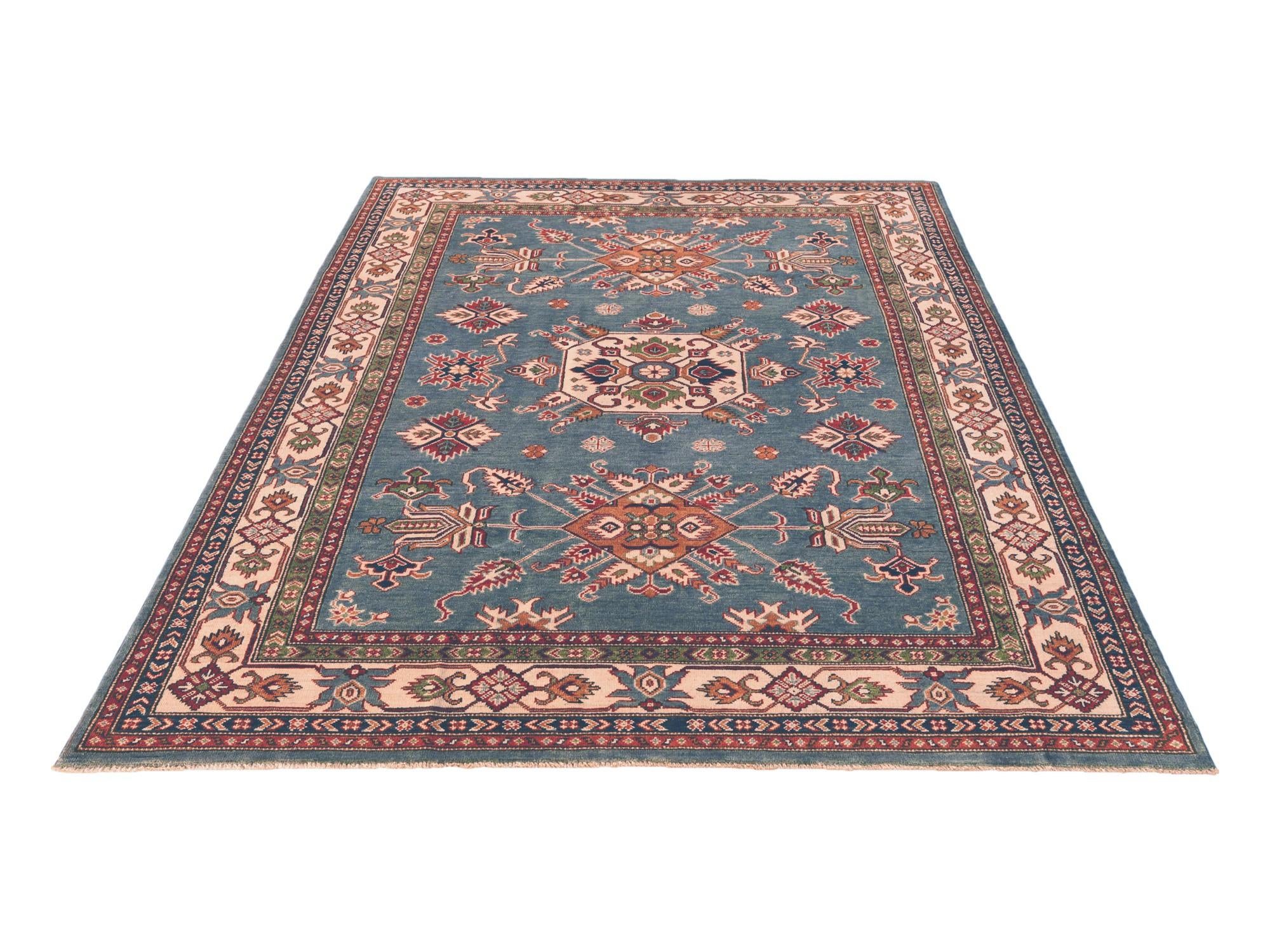 6' 4 x 8' 11 Hand Knotted Kazak Rug