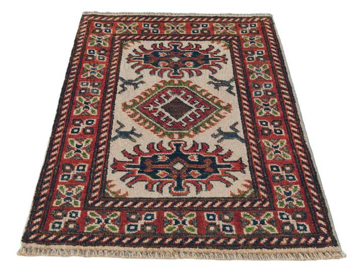 60cm x 90cm Handgeknüpft Kazak Teppich