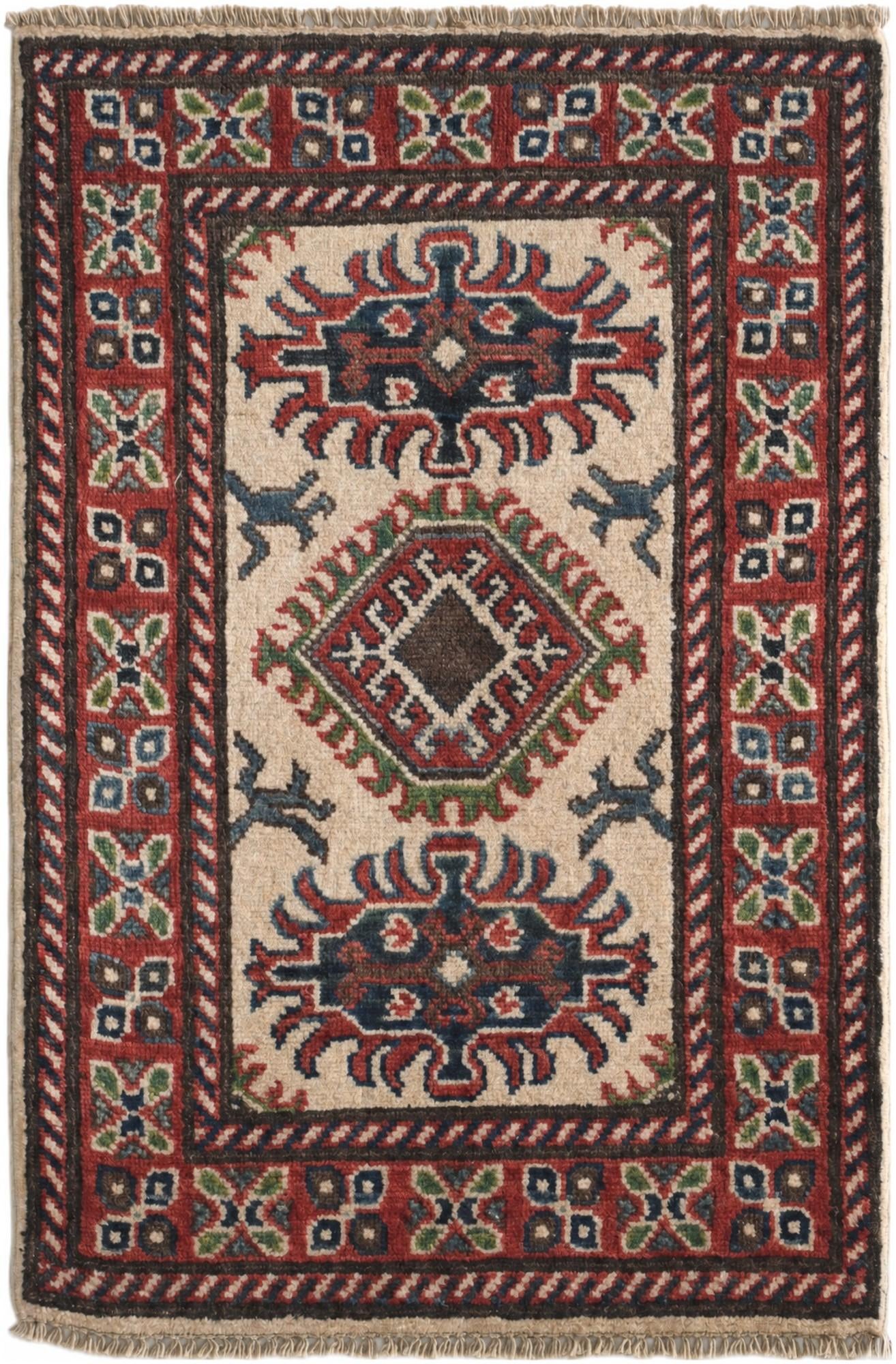 1' 11 x 2' 11 Hand Knotted Kazak Rug