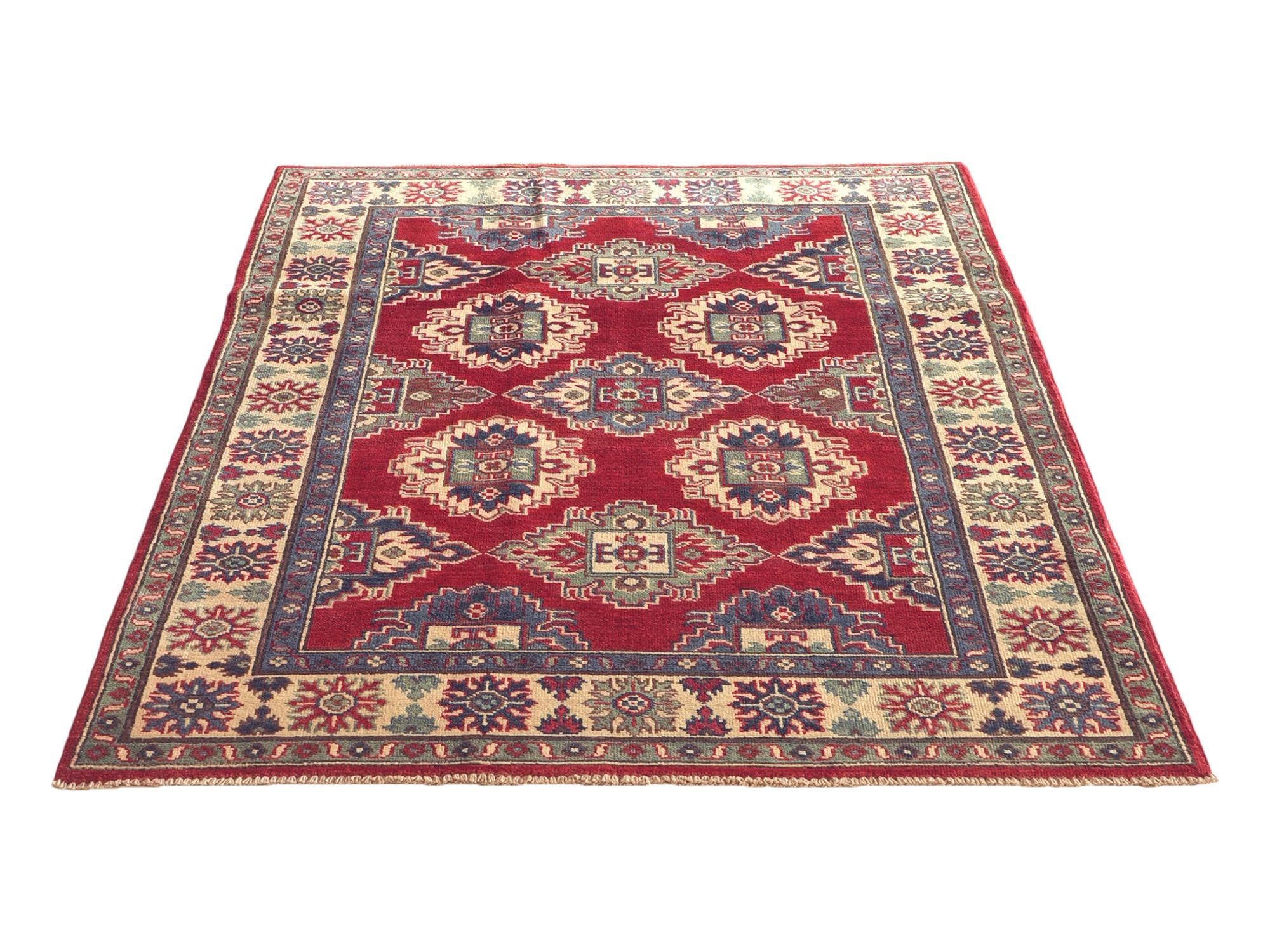 4' 3 x 6' Hand Knotted Kazak Rug