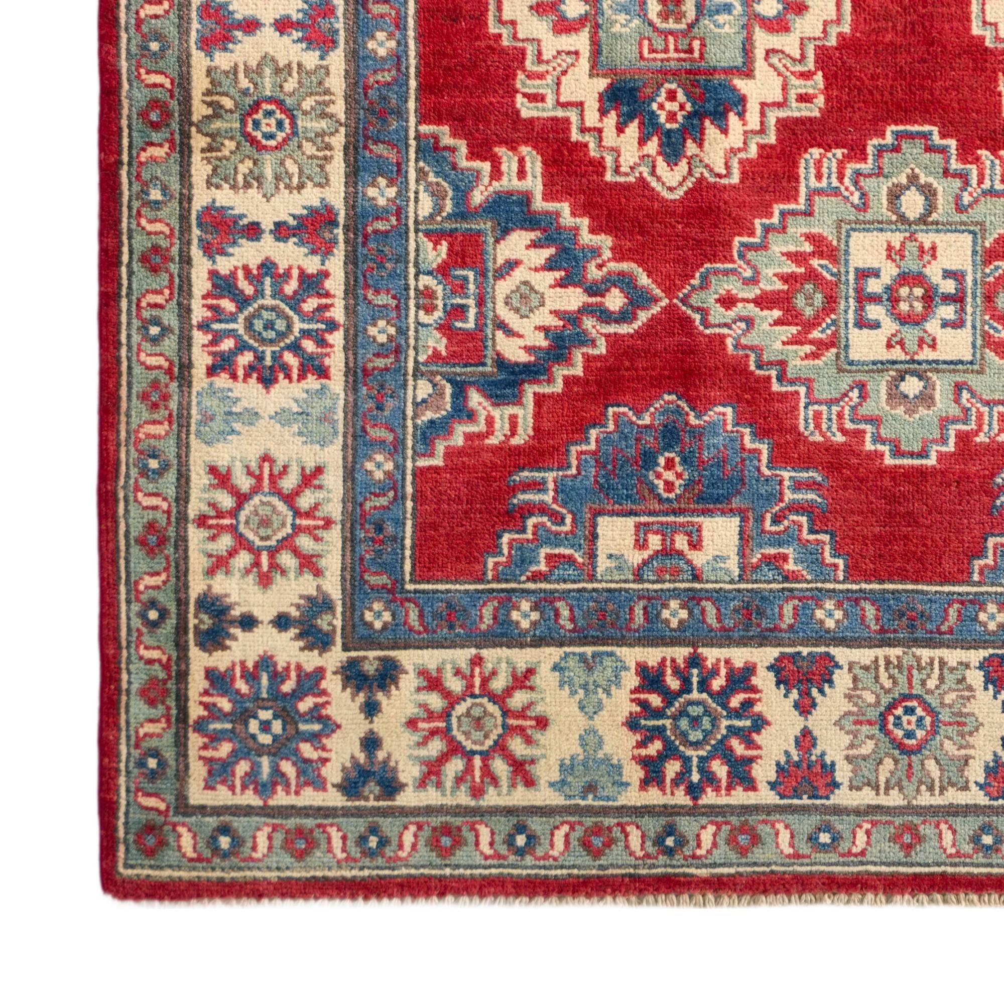 4' 3 x 6' Hand Knotted Kazak Rug