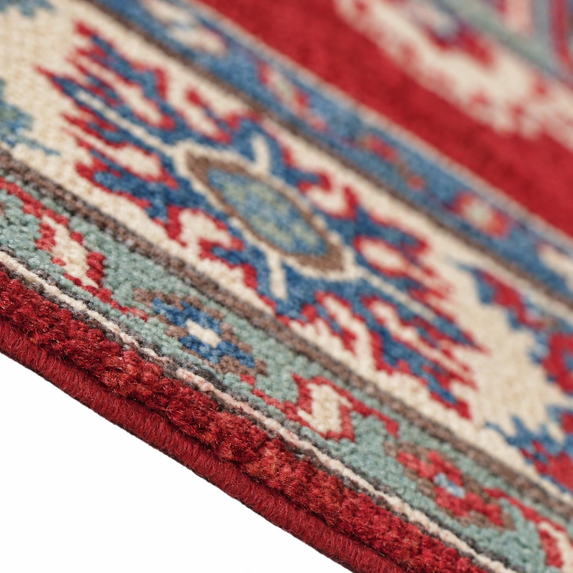 4' 3 x 6' Hand Knotted Kazak Rug