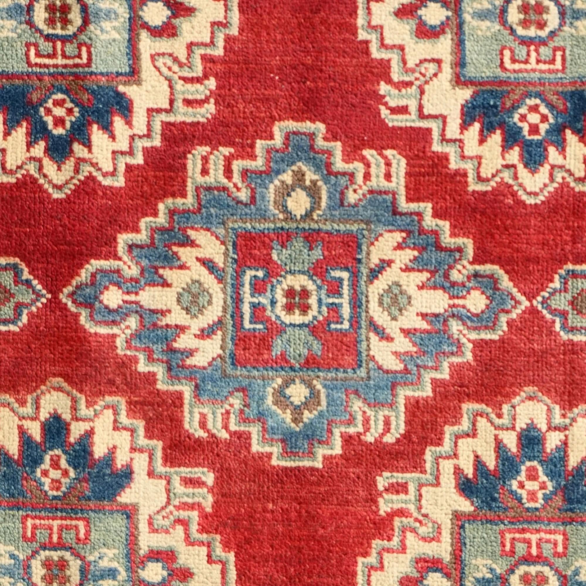 4' 3 x 6' Hand Knotted Kazak Rug