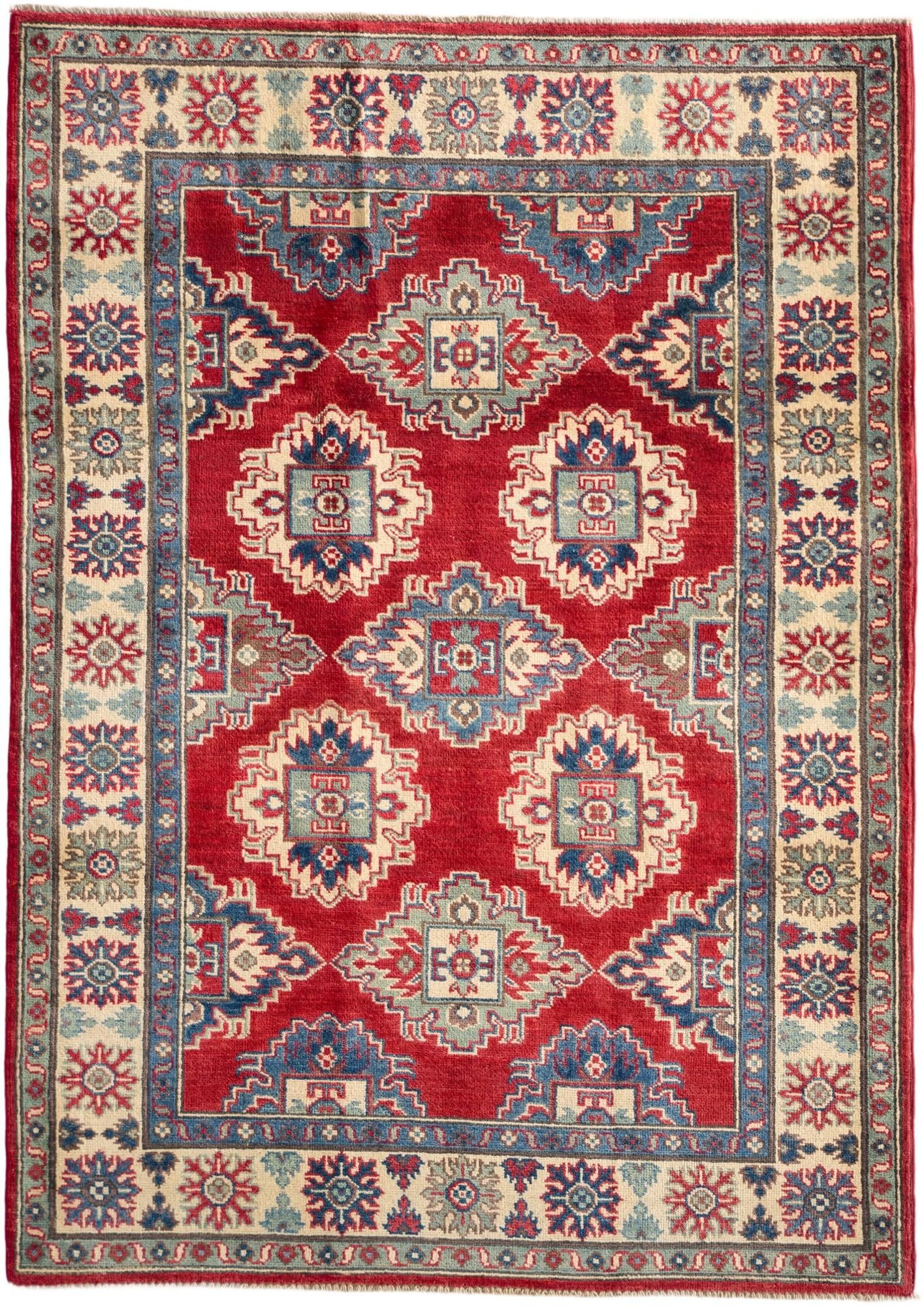 4' 3 x 6' Hand Knotted Kazak Rug
