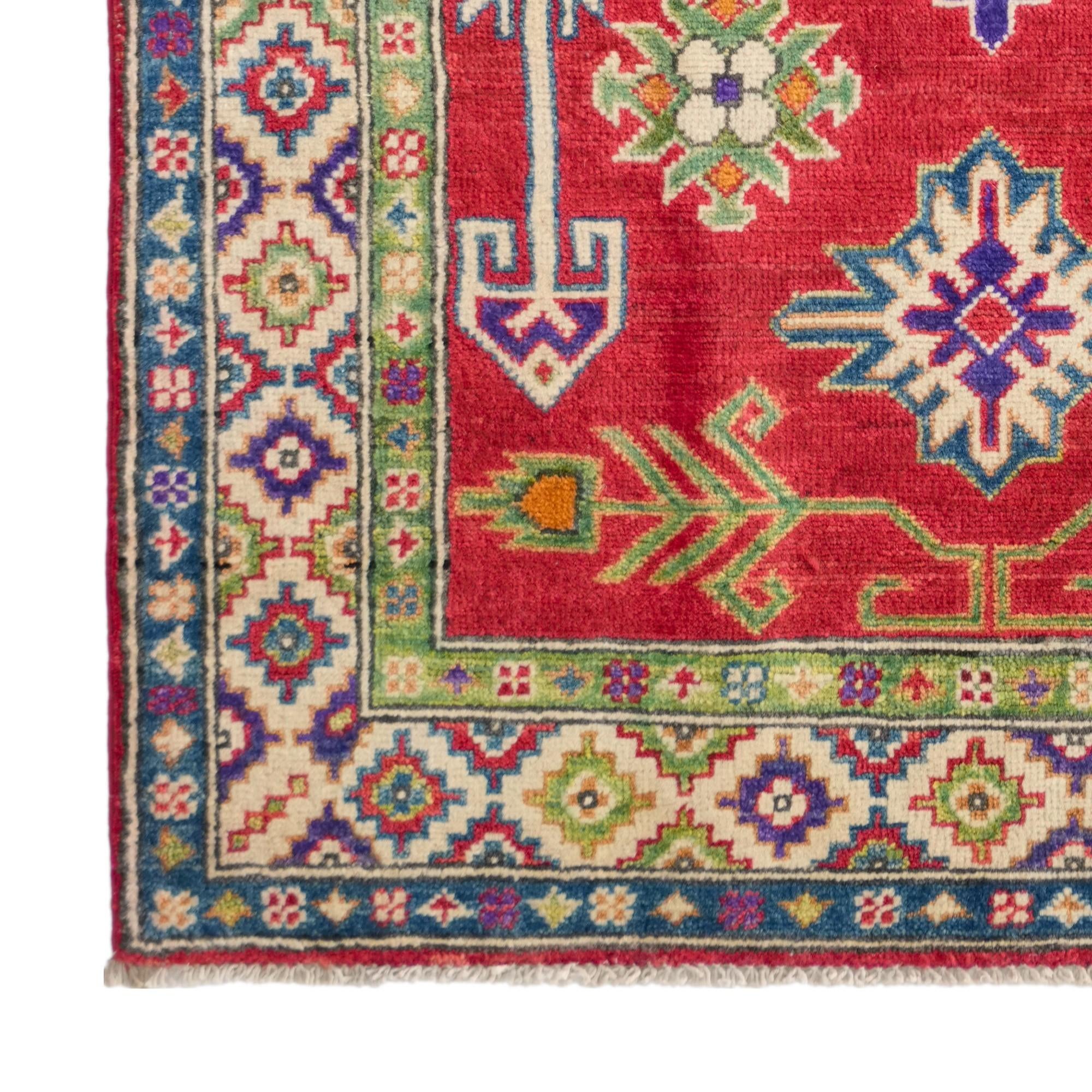 3' 5 x 5' 2 Hand Knotted Kazak Rug